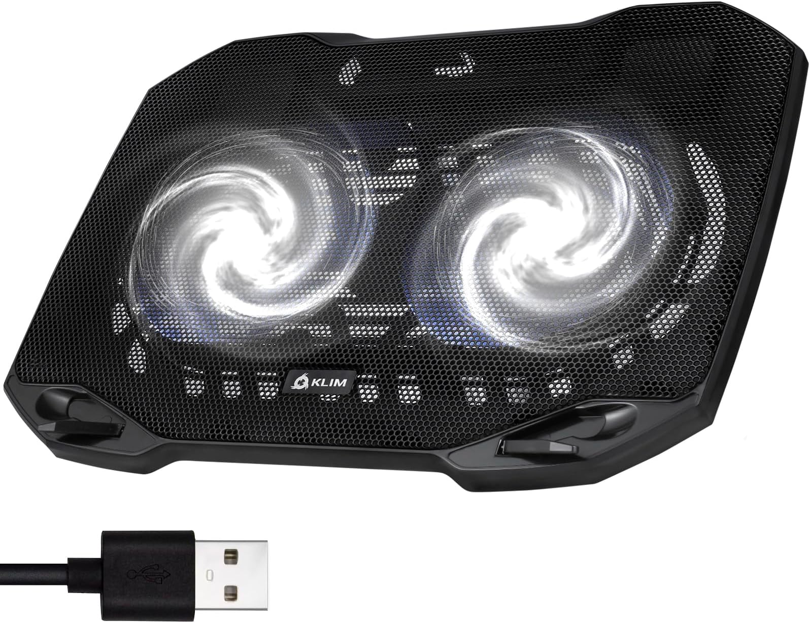 KLIM Pro - The Laptop Cooler for Professionals - Laptop PC Support - Easy to Carry - 10” to 15,6” - Extra USB Port - New 2022 Version - White