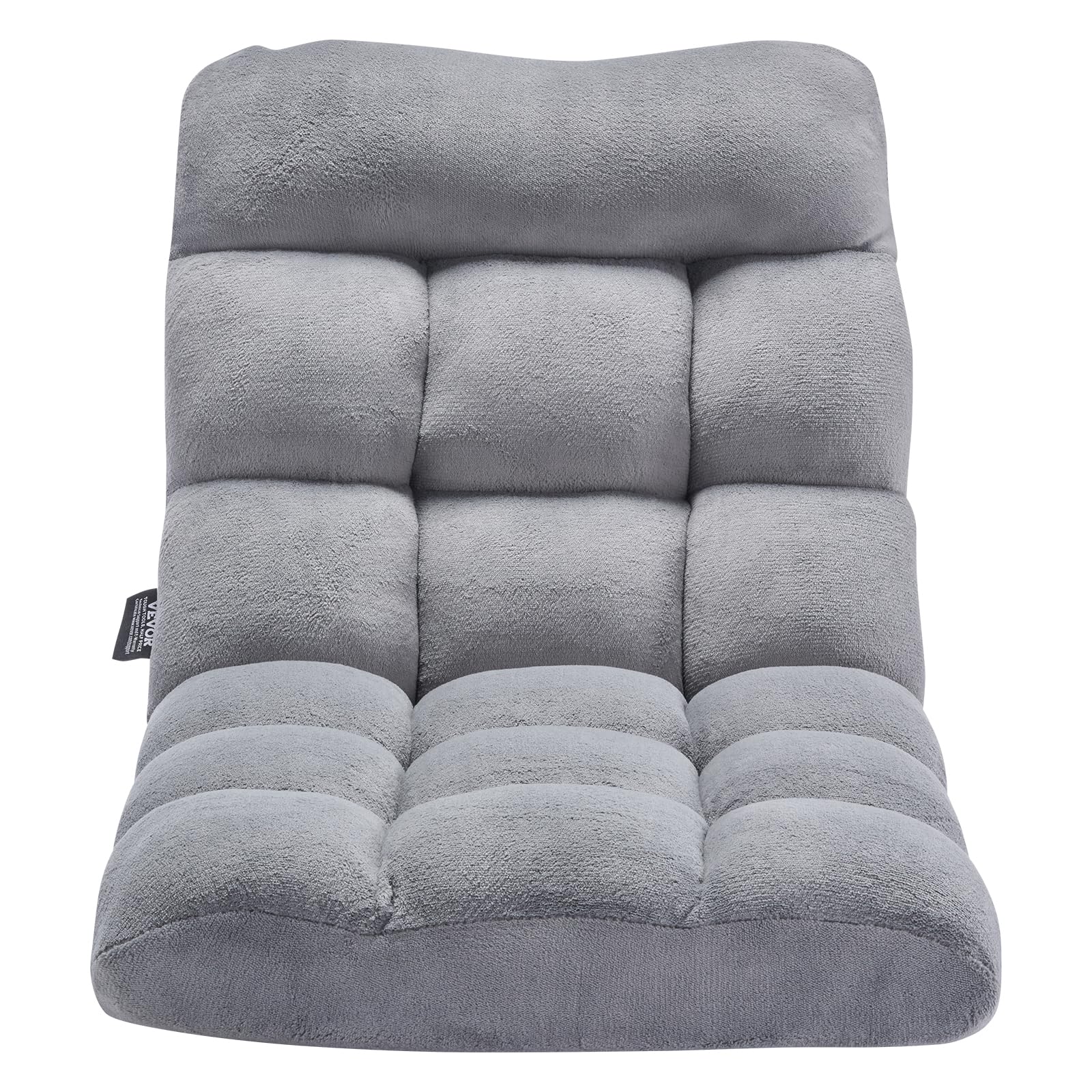 VEVOR Bodenstuhl Klappsofa aus Recyclingschaum mit 14 einstellbaren Positionen, multifunktionaler Bodentuhl mit Rückenlehne, ideal zum Schlafen & Lesen, Boden-Gamingstuhl für Kinder, grau