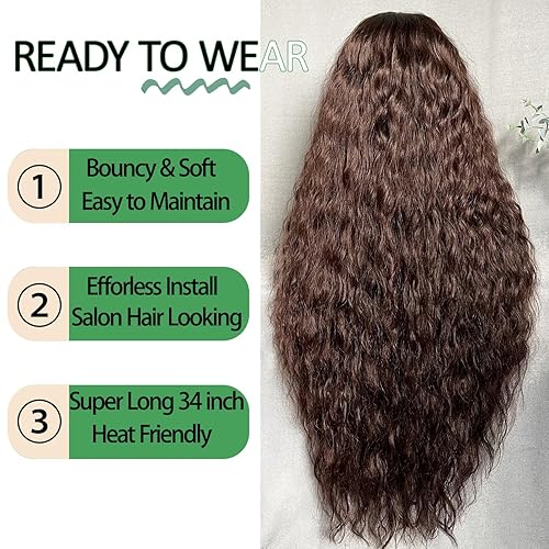 Miniatura 9 de SOKU Peluca de encaje frontal rubio 613 de 32 pulgadas, ondulado, 13 x 4, gran espacio de separación, peluca de encaje suizo transparente