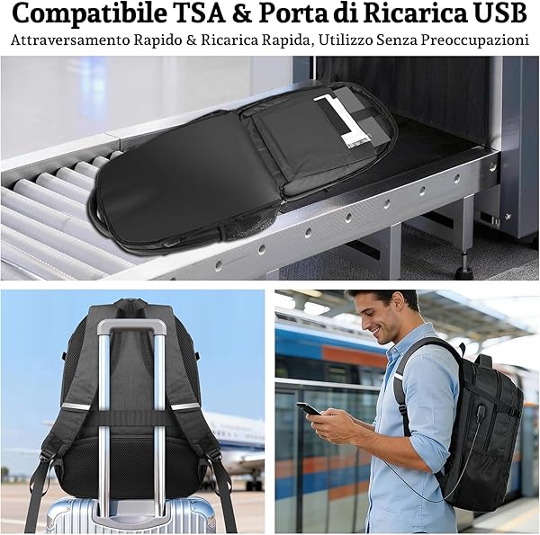 15-17.3" PC Backpack for Men Backpack, Travel and School Backpack with USB Port, Versatile Companion for Teenagers, Students and Workers - 5