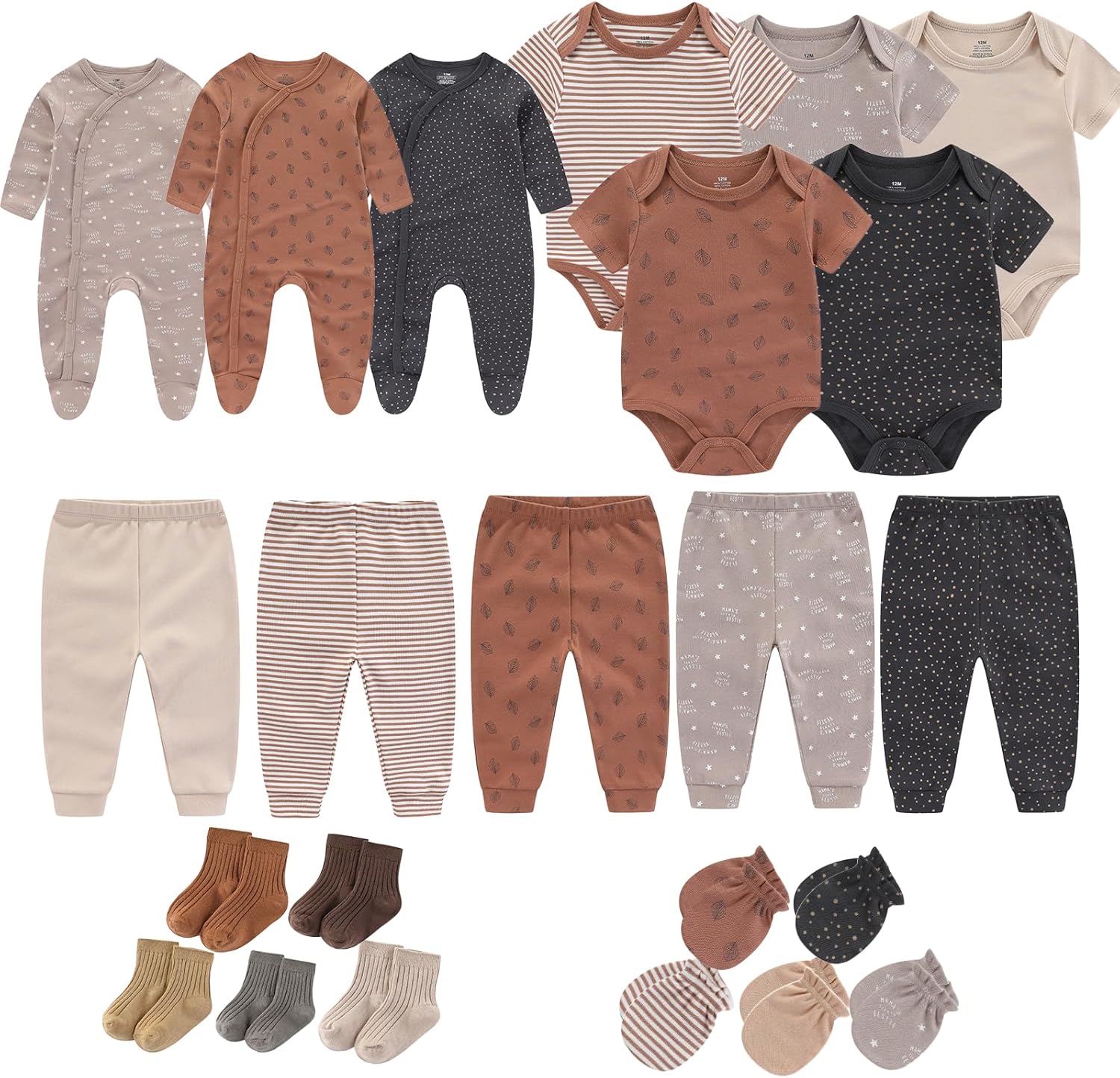 Baby Girls Boys Layette Gift Set 23 Piece Newborn Bodysuits Clothes Unisex Outfit 0...