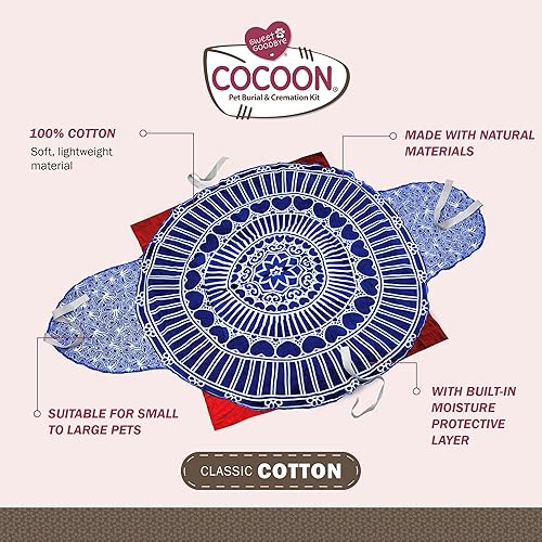 Miniatura 2 de Cocoon - Kit ecológico para ceremonia de entierro y cremación de mascotas (algodón clásico), ataúd para todas las mascotas y razas, perros, gatos,