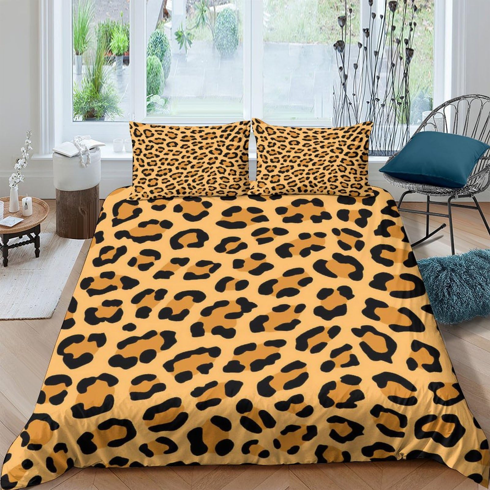 Ctjqhvkz Style-8 3D Printed Leopard Pattern Fitted Sheet Microfiber Soft Anti-Slip Animal Skin Mattress Cover For Bedroom Guest Room Decor Single（135X200cm）