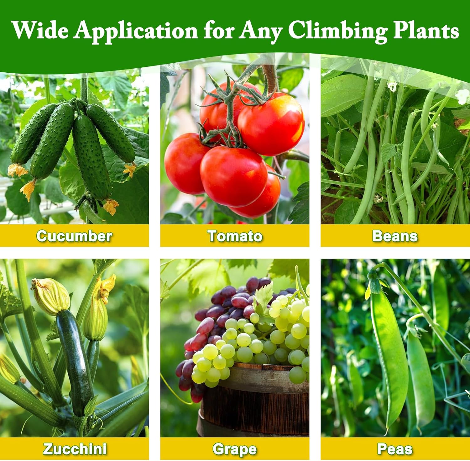 Cucumber Trellis for Climbing Plants Outdoors, U-Shape Garden Trellis for Raised Bed with Netting, Plant Support Structures for Vegetables, Grape, Bean, Tomato, Vines, 48 * 46 inch, Green