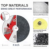 Vista 2 de SALI Paquete de 50 ruedas de corte de 4 pulgadas, ruedas de corte de 4 x 124 x 58 pulgadas, acero inoxidable de corte profesional, rueda de corte