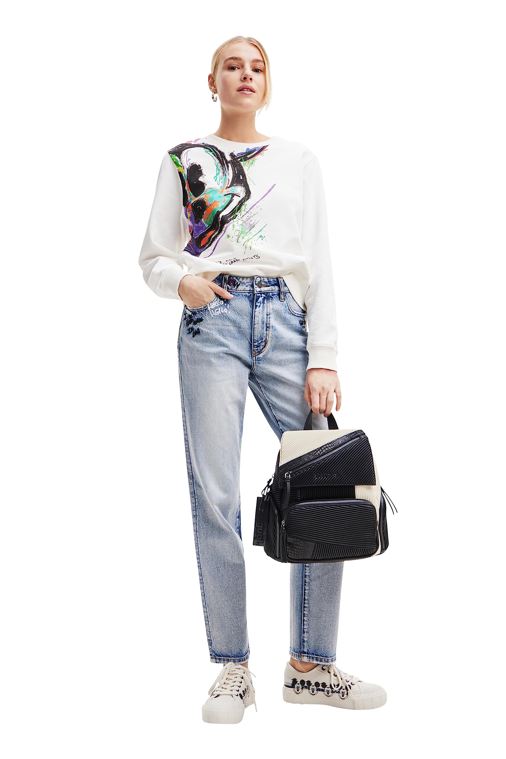 Desigual Donna BACK_GUAPA Chester, nero, Nero, taglia unica