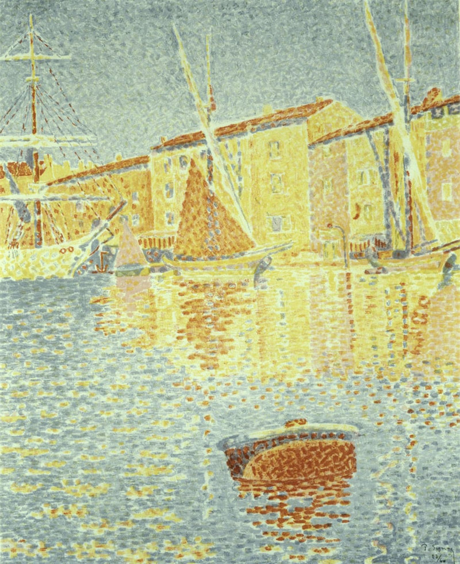 SERENDIPITP Retro Picture Poster Wall Art Pictures Painting the Buoy by Paul Signac Wall Art Canvas Print for Wall Decor 60x90cm