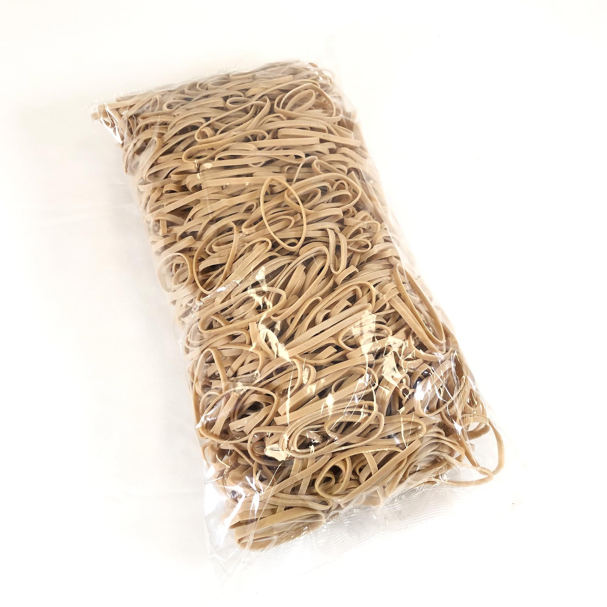 Gomas Elásticas Anchas y Resistentes | Papelería, Oficina y Uso Agro Alimentario | Bandas para Atado Agrícola de Cultivos en el Huerto | Color Marrón | 6cm x 0,35cm | Bolsa de 1Kg
