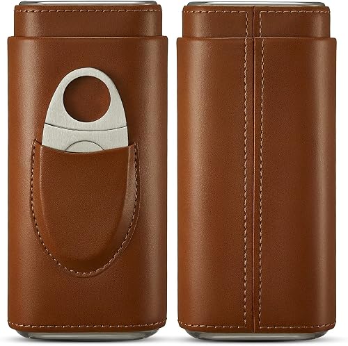 Cigar Case Travel - Cigar Humidor Accessories - Cigar Box with Cutter SEEJI