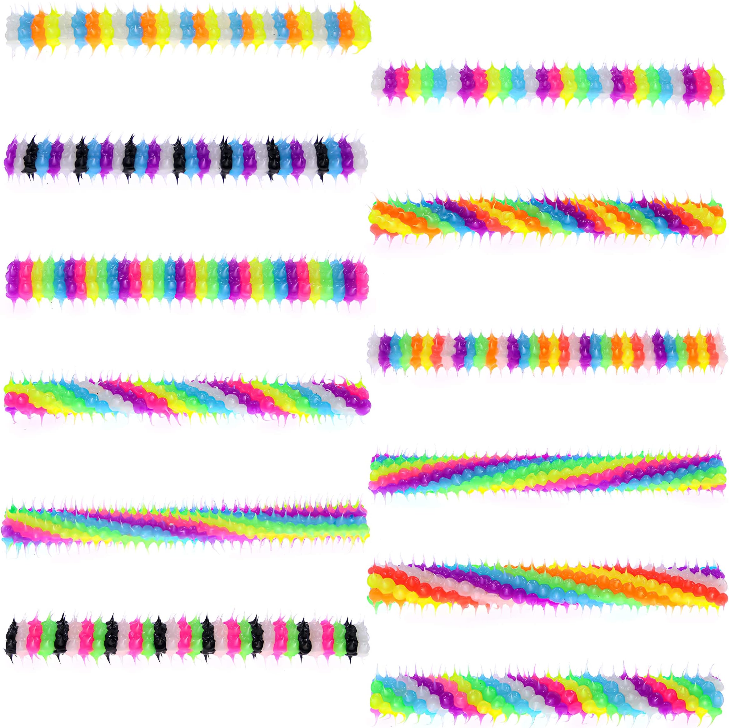 Pencil Grip Silicone Spiky Writing Aid Holder | 12 Pack | Handmade | Great Party Favors | USA Seller (Spiral/Striped Glow in The Dark)