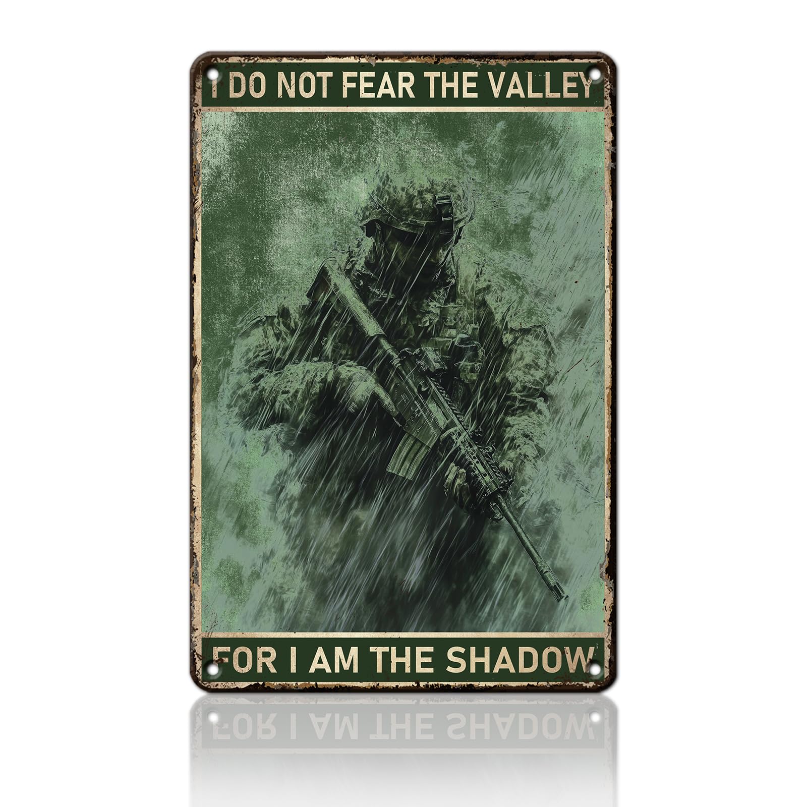 I Do Not Fear The Valley for am Shadow Metal Sign Funny Wall Decor Farmhouse Kitchen Home Yard Cafe 8"x12"