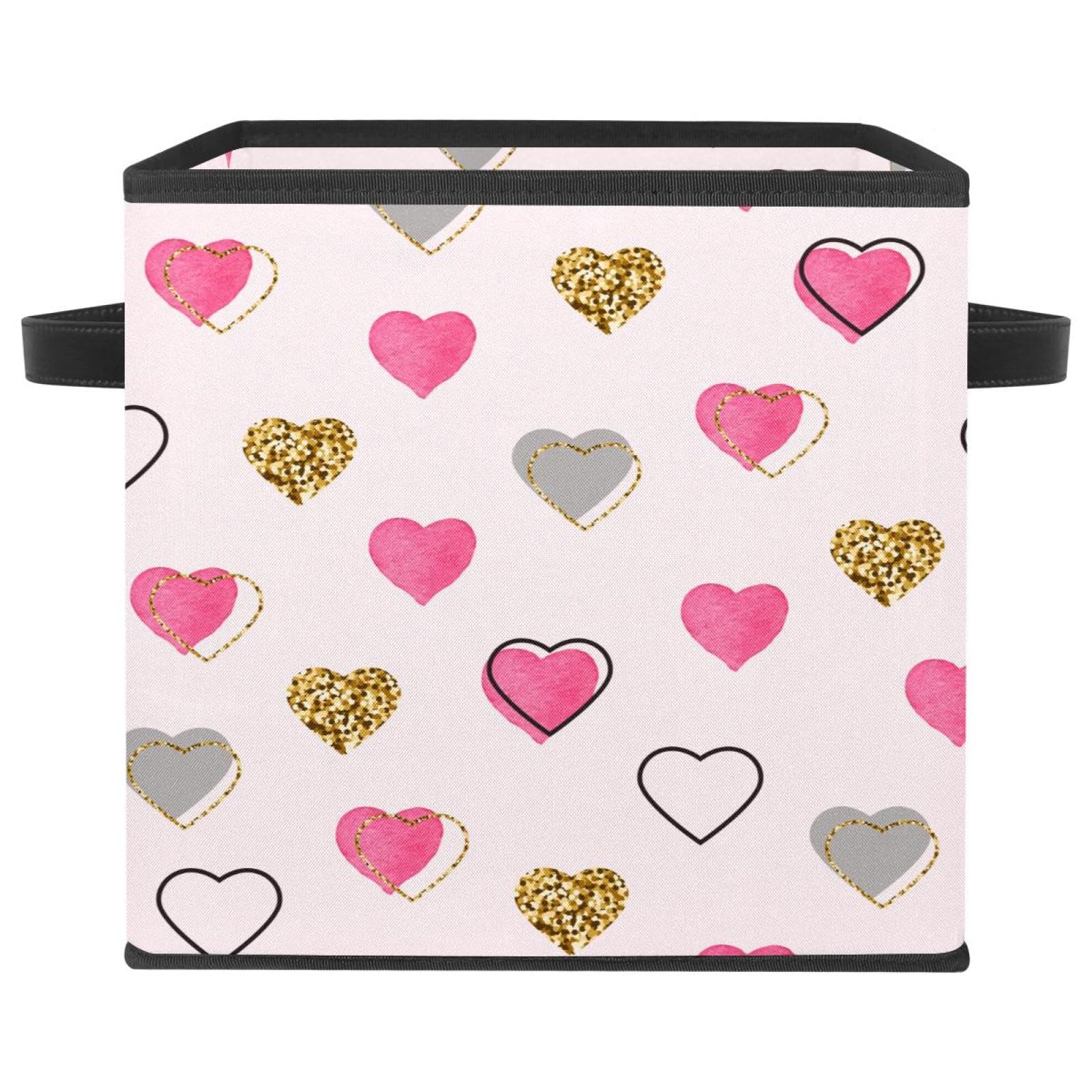 Boîte de rangement tissu cube pliable avec poignées organisateur vêtements livres jouets