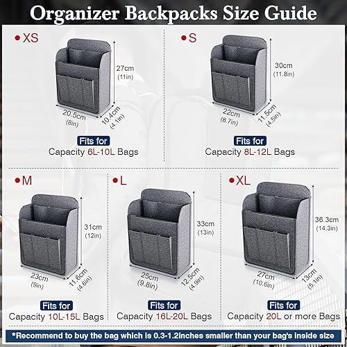 Miniatura 2 de APSOONSELL Organizador de mochila, organizador de bolsa de fieltro para mochila de hombro