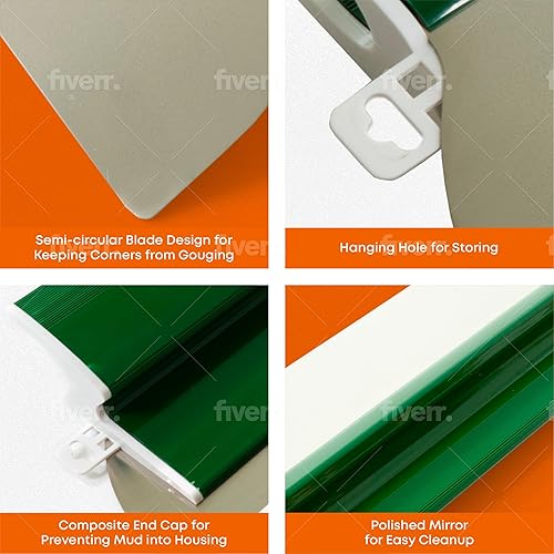 Miniatura 3 de VORVIL Hoja de desnatar de 24 pulgadas con cuchillo de masilla de 2 pulgadas, espátula ligera para paneles de yeso, para aplicar revestimientos y