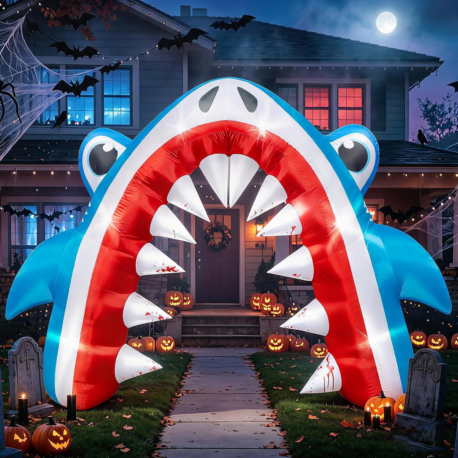 Photo 1 of Eyourlife 13FT Halloween Shark Inflatable Arch