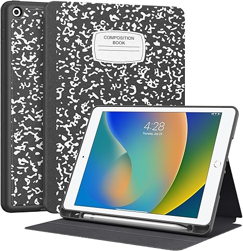 Supveco Funda para iPad de 987 Generación 10.2 pulgadas (Modelo 202120202019) con Soporte para Lápiz, Funda Folio Premium con Soporte con Auto