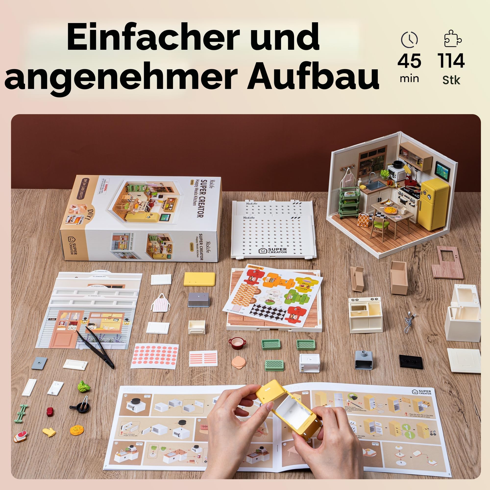 Rolife Miniaturhaus Bausatz-Erweiterungsfähiges Haus-Super Creator DW008