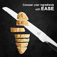 Vista 4 de CHUSHIJI Cuchillo de pan,Cuchillo de pan para pan casero,Cuchillo de pan dentado ultraafilado,Cuchillo de pan pequeño utilitario,Cuchillos de pan