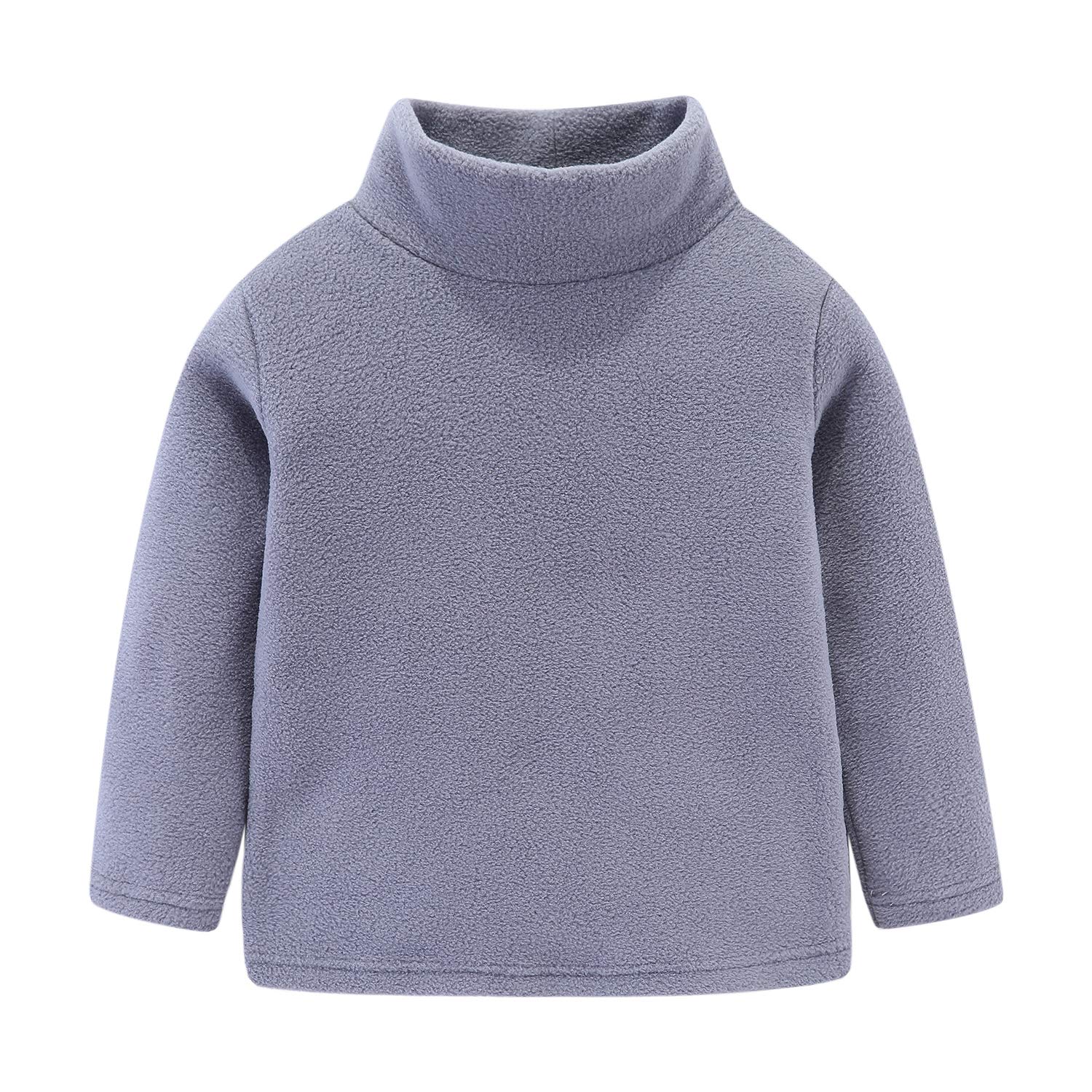 Mud Kingdom Kids Fleece Shirts High Collar Soft Tops Unisex