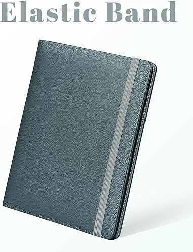 Vista 24 de Mymazn - Portapapeles pequeño Junior Padfolio Folio 7 x 9 Cuaderno de escritura recargable, carpeta de piel sintética A5 para bloc de notas, bloc
