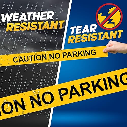 Miniatura 65 de Cinta amarilla brillante de precaución 3 x 1000 impresa en negro contrastante, 3 pulgadas. Ancha para la máxima legibilidad. Diseño resistente.