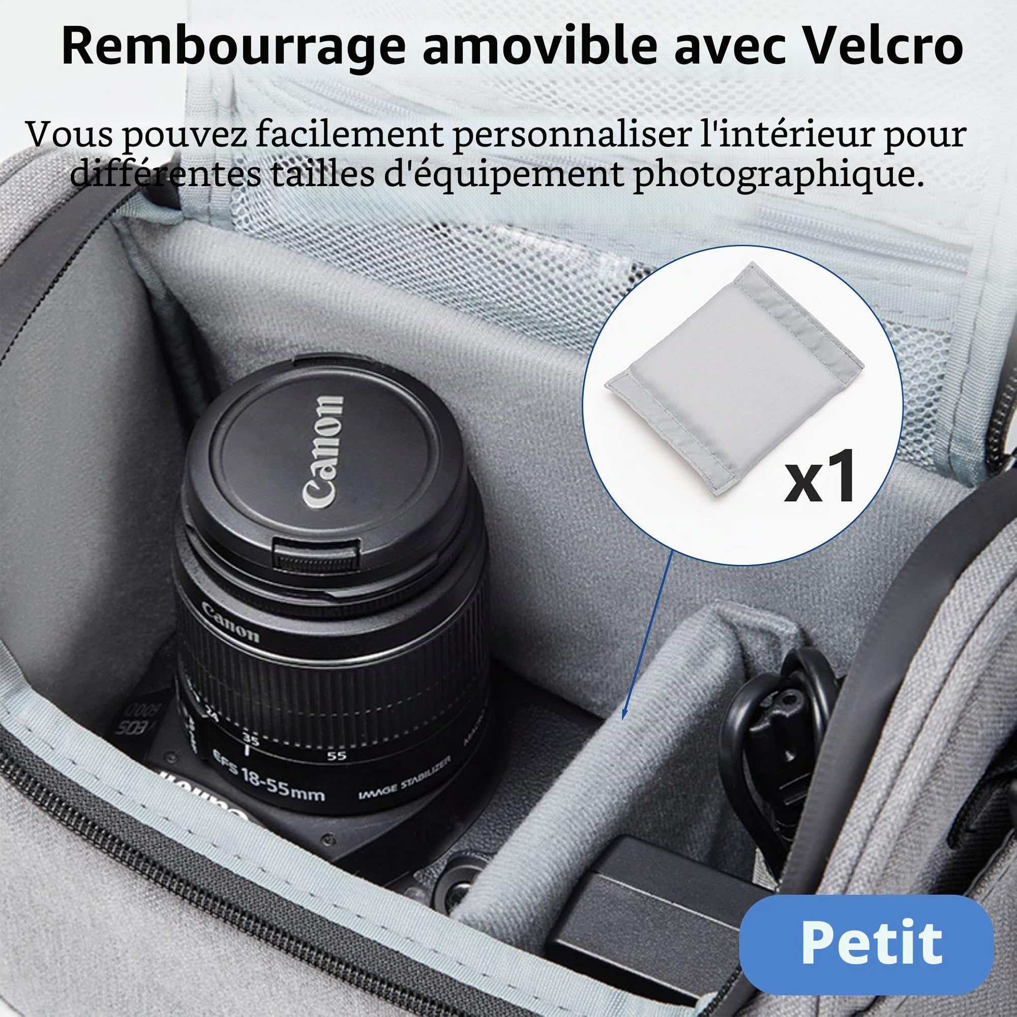 Sac Photo Professionnel Imperméable pour Appareil Photo Reflex/Numérique - Sac à Dos & Bandoulière Compatible Sony Alpha 7 III, Nikon, Étui Protecteur avec Porte-Accessoires (Noir, Petit)