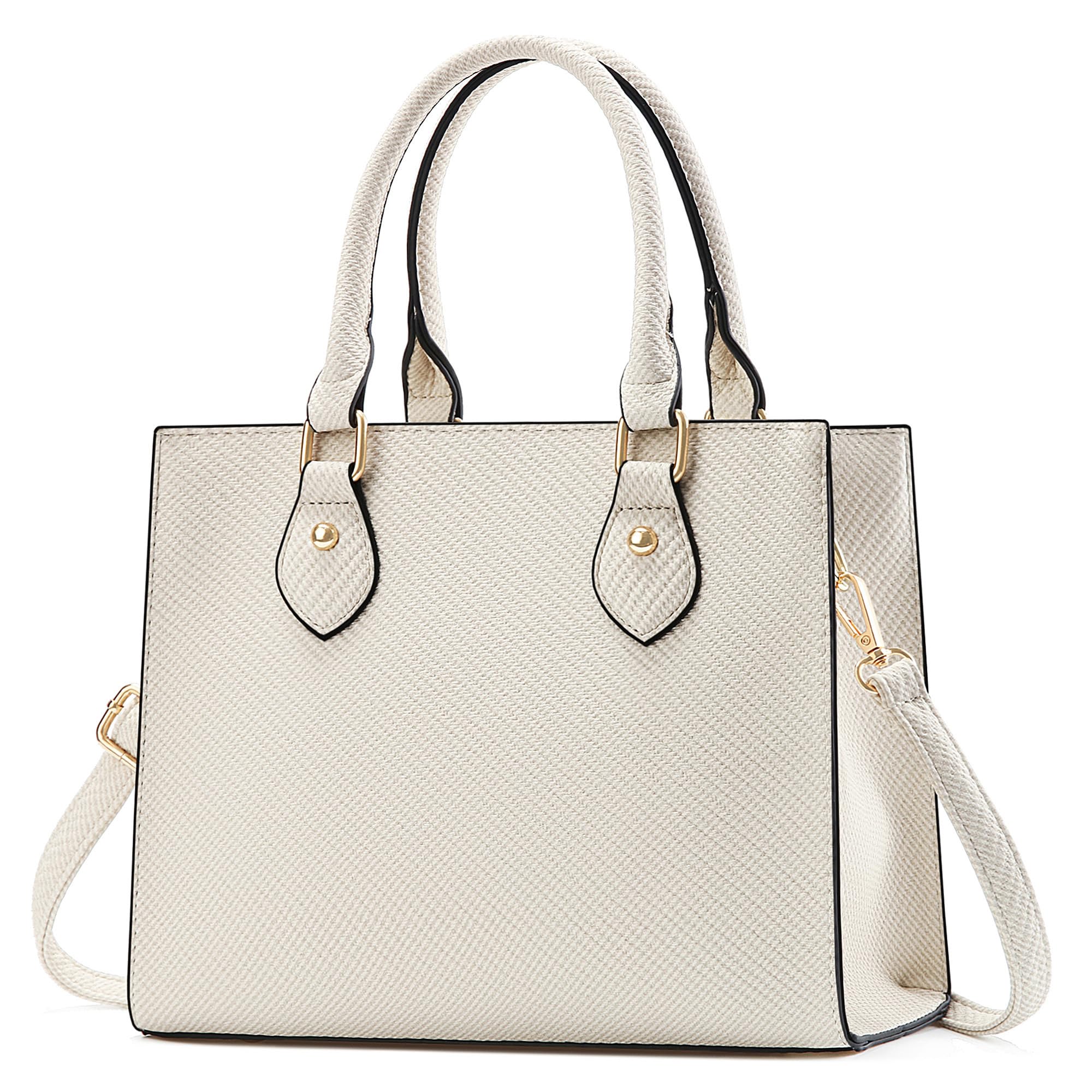 CHICAROUSAL Crossbody Purses and Handbags for Women PU Leather Tote Top Handle Satchel Shoulder Bags (BL Cream Grey)