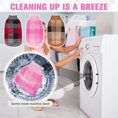 Miniatura 6 de BEAUTYZOO Suéter de punto para perros pequeños y medianos, cachorros, niñas, niños, ropa de cuello alto para perro, suéter de gato, ropa cálida y