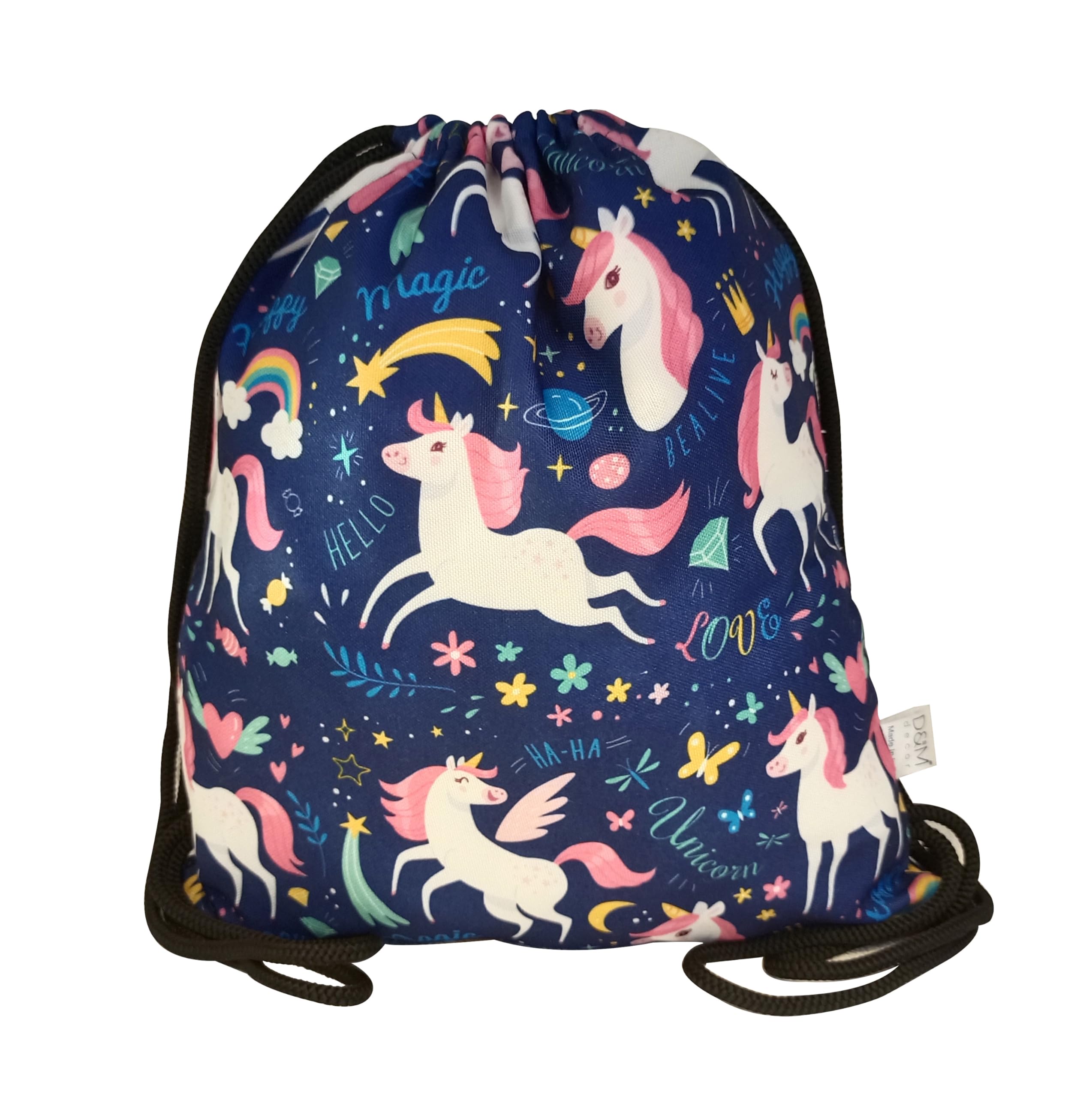 D&M Decor Kids Cartoon Animal Traveling School Bag Drawstring Sack for daily use and birthday return Gift/Backpack For All Age Group/Size -15x13.5-image-25