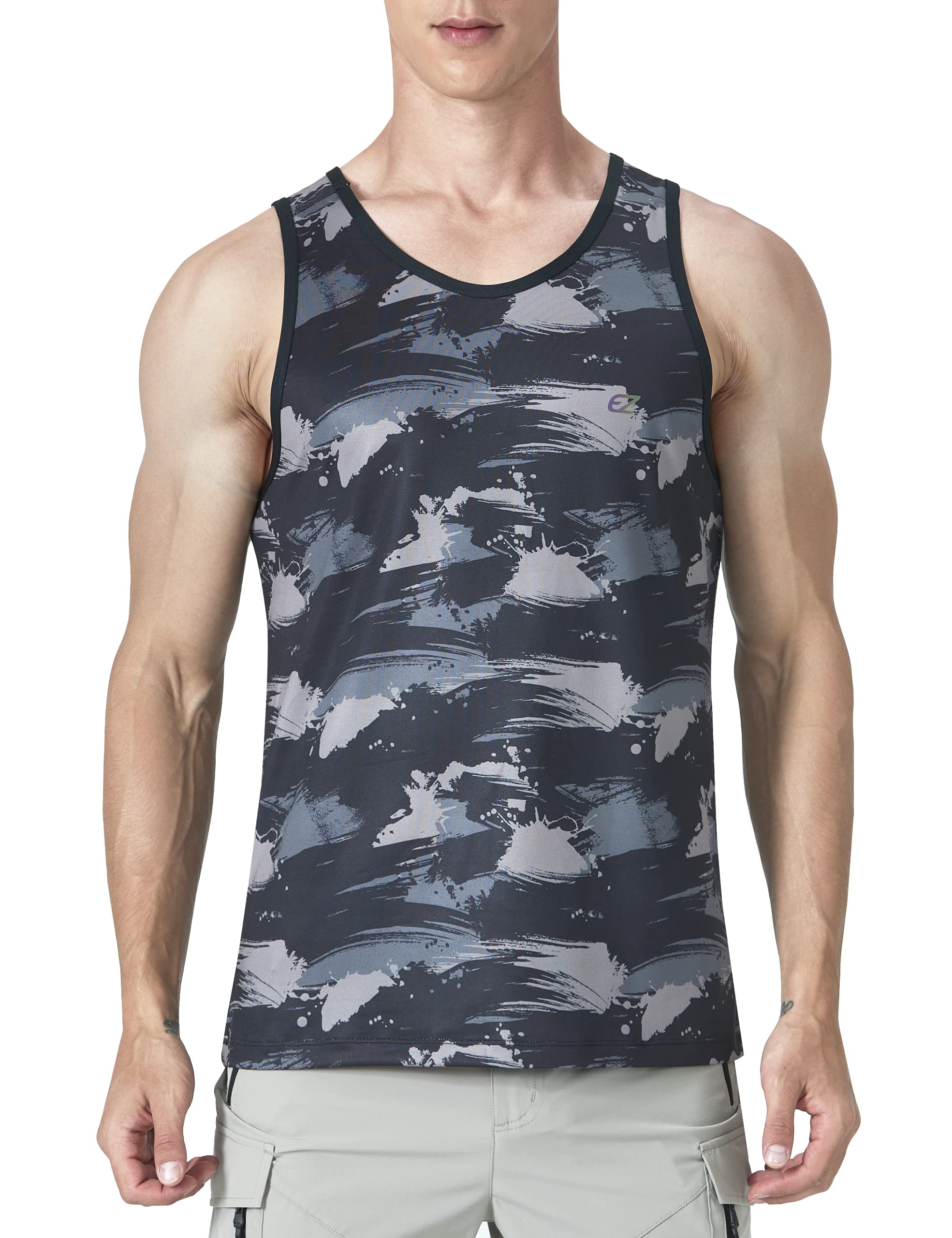 EZRUN Men's Quick Dry Workout Tank Top UPF 50+ Sweat-Wicking Gym Shirt