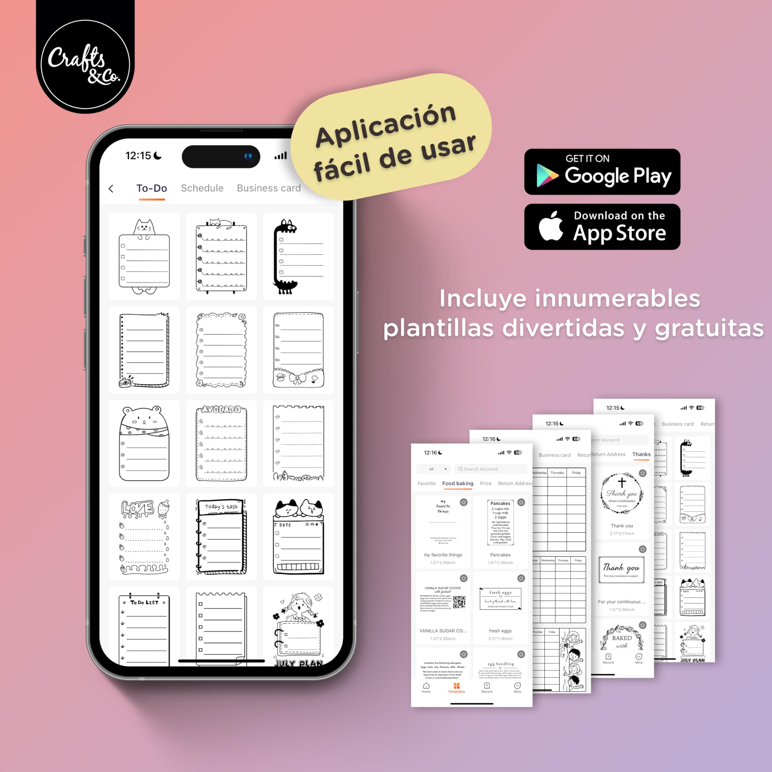 Crafts&Co Mini Pocket Impresora | Impresora fotográfica portátil Bluetooth para smartphone pegatinas y notas | impresora térmica sin tinta | tamaño 8 x 8 x 3 cm blanco