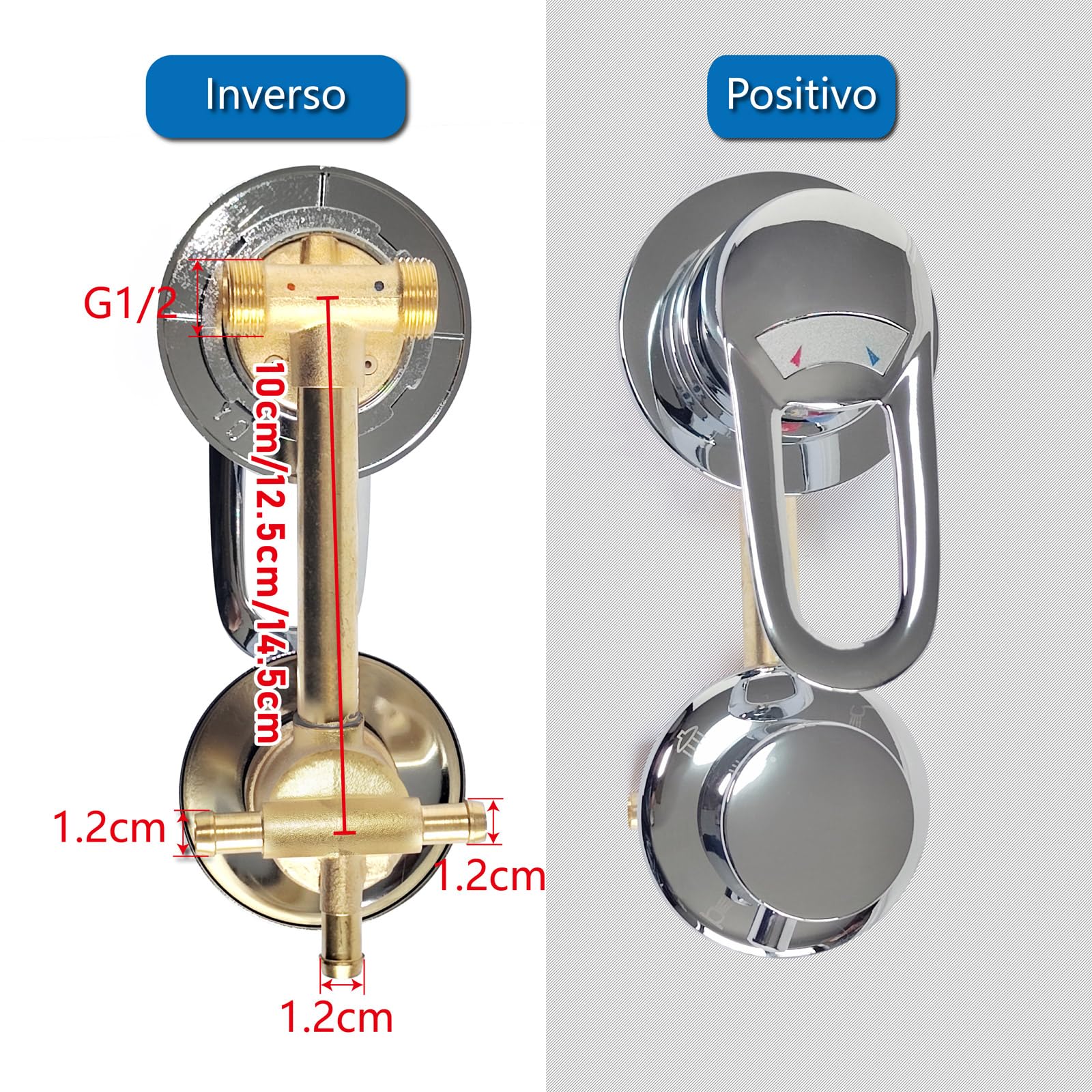 Valvola deviatrice per doccia a 2/3/4/5 vie, valvola miscelatrice deviatrice multifunzione con bilanciamento della pressione, kit miscelatore di ricambio in ottone a 5 vie, interasse:9cm, cromata