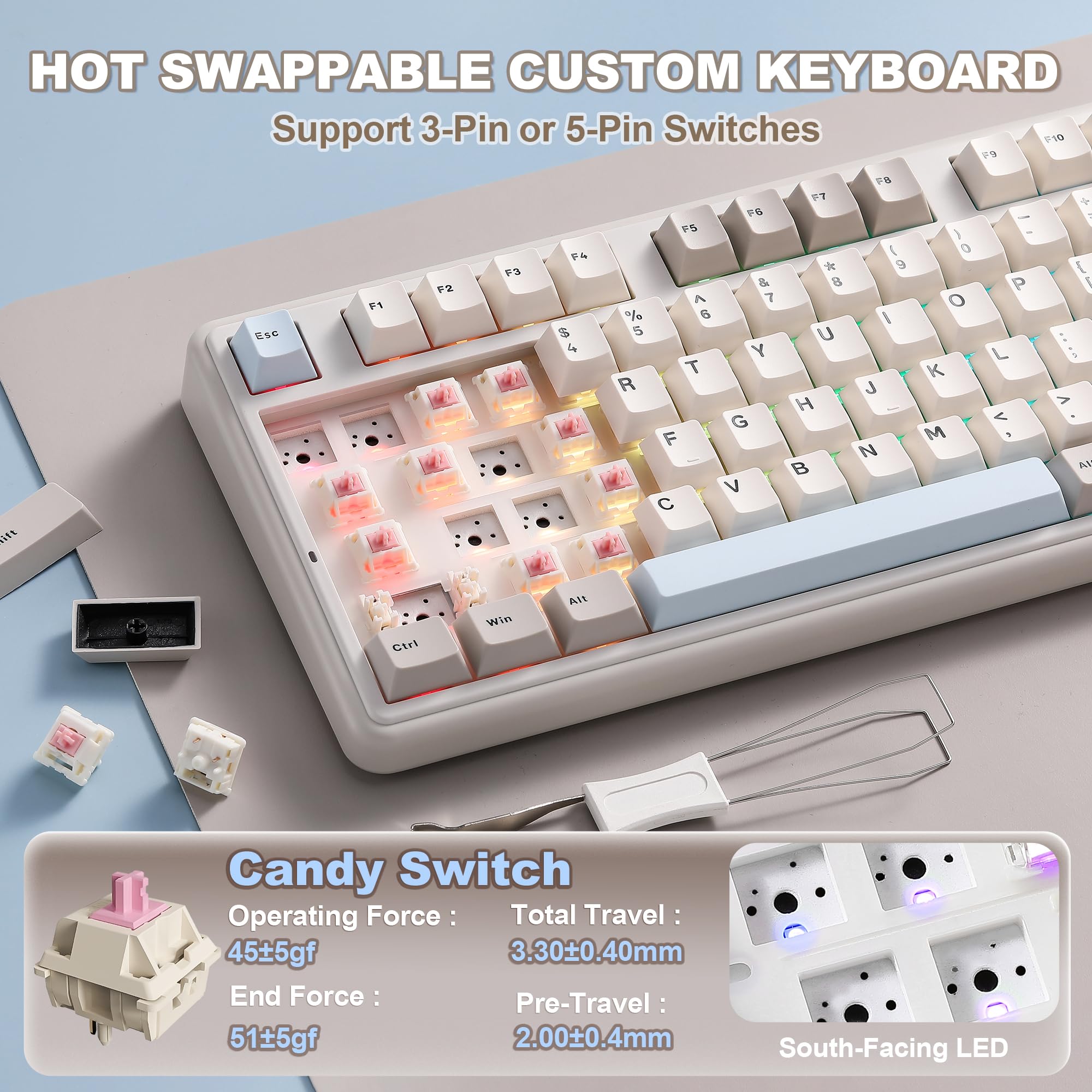 Amazon.co.jp: YUNZII B98 PRO QMK/VIA Wireless Mechanical Gaming