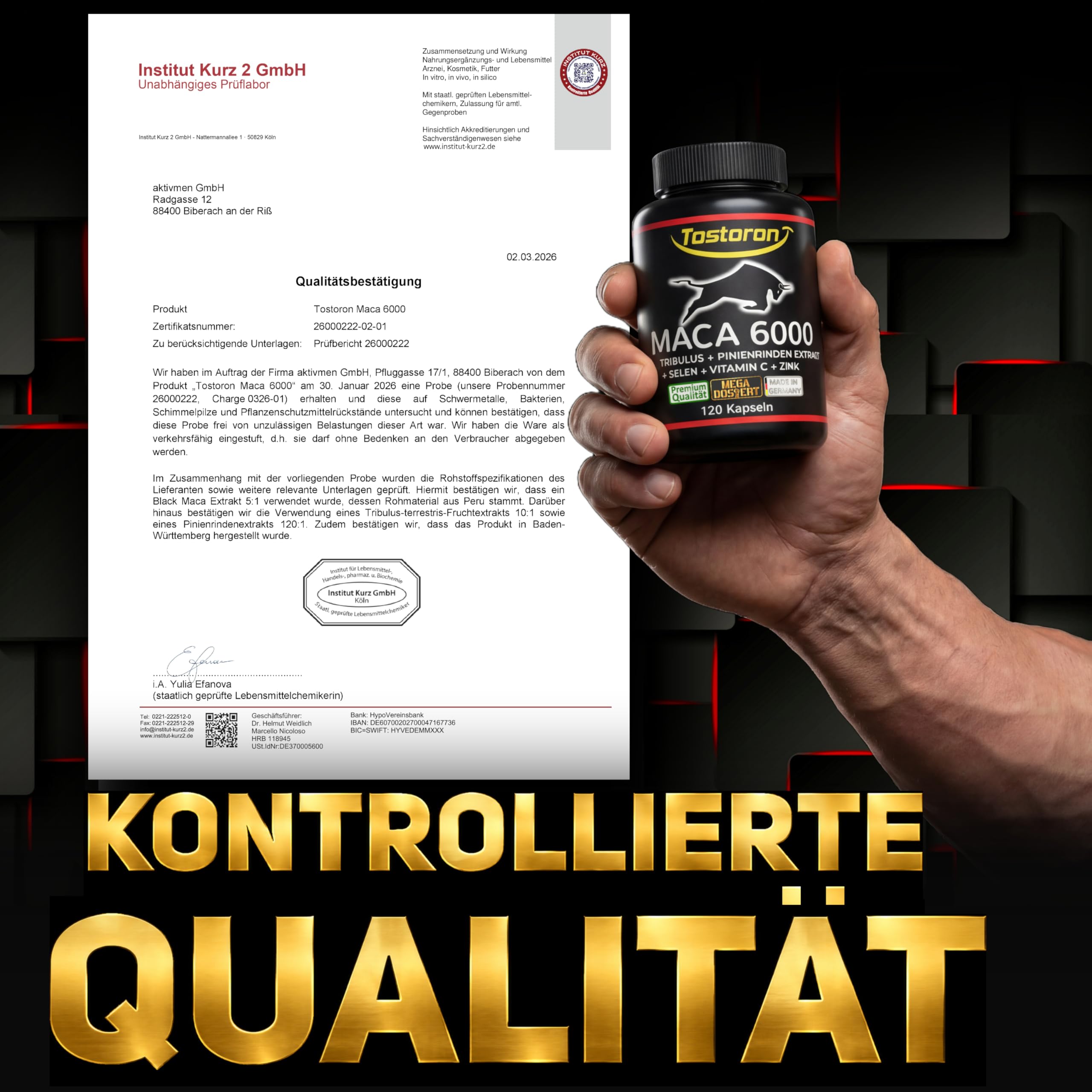 MACA Kapseln extra stark + hochdosiert - 120 Kapseln, Maca Pulver Extrakt, Tribulus terrestris, Pinienrinde, natürliches Vitamin C, Selen, Zink trägt zum Erhalt eines normalen TESTOSTERON SPIEGELS bei