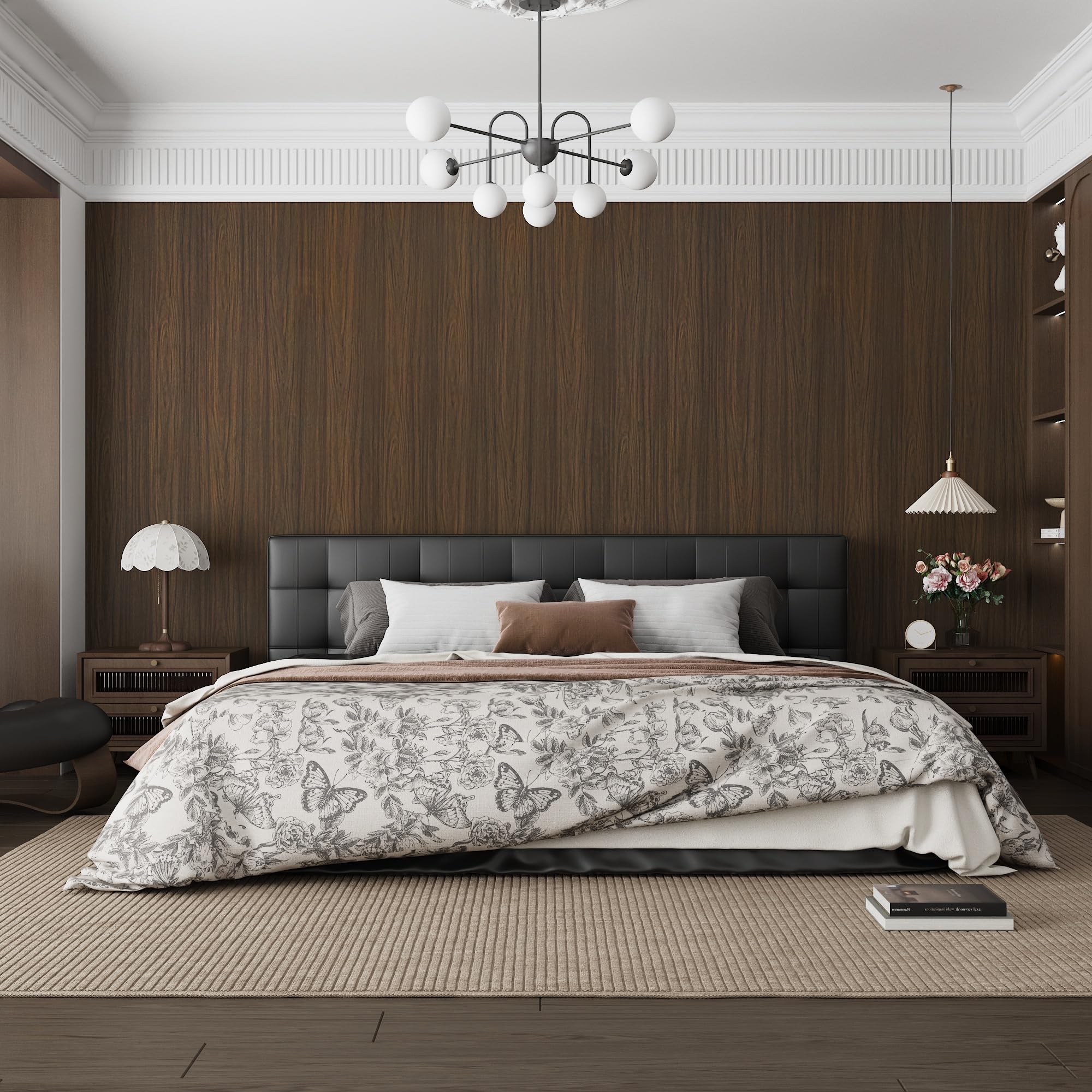 YURITIS Dark Wood Peel and Stick Wallpaper Self Adhesive Extra Wide Dark Brown Contact Paper Faux Walnut Wood Wrap for Furniture Stick on Wallpaper