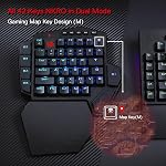 Redragon K585 PRO Wireless One-Handed Mechanical Keyboard, 42 Keys 3-Mode RGB 40% Gaming Keypad w/ 7 Onboard Macro Keys, Detachable Wrist Support, Durable Battery (Red Switch)