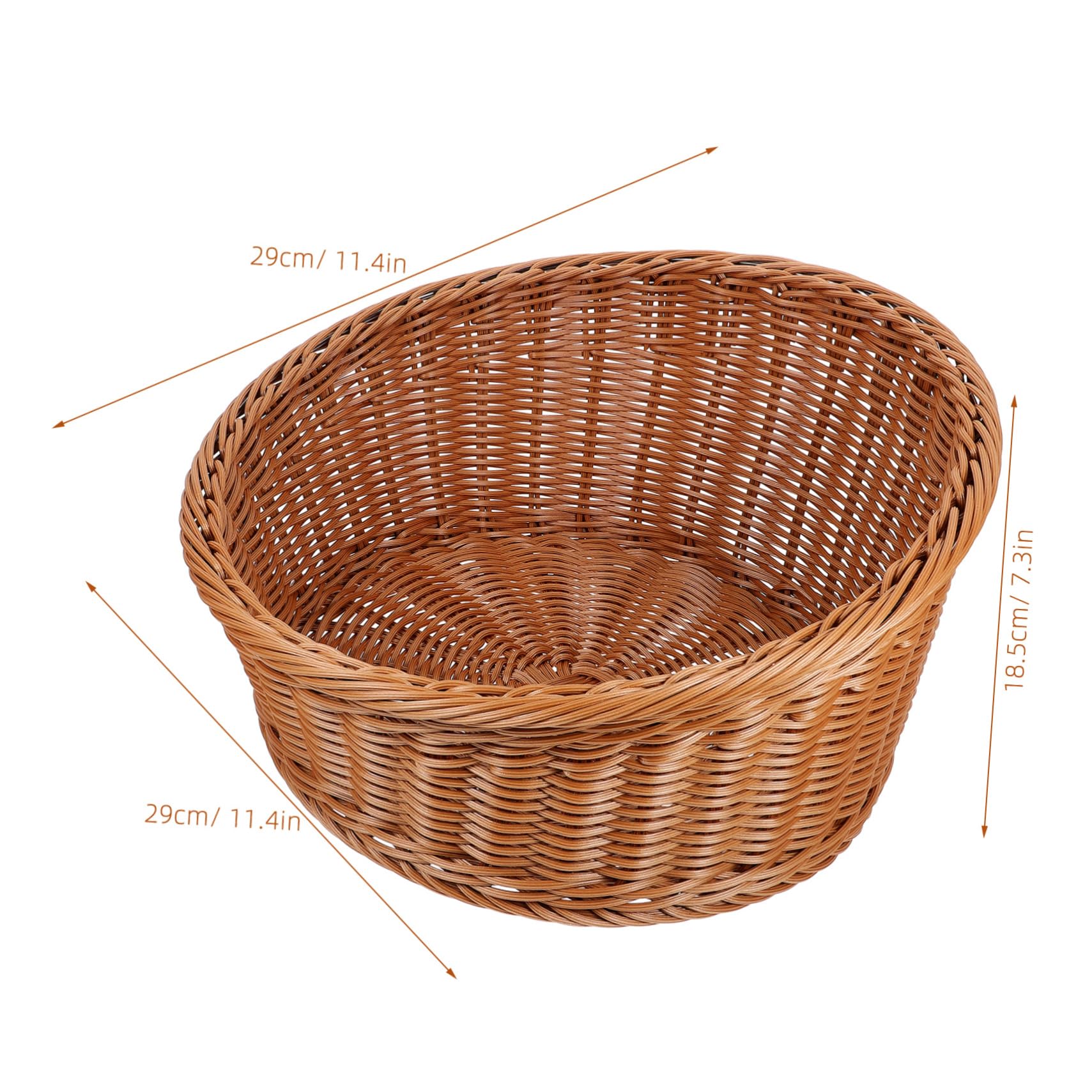 Cabilock Rattan Slant Basket Storage Baskets Bread Organizing Basket Plastic Fruits Container Snack Holder Wear-resistant Bread Basket Party Serving Basket Desktop Woven Basket Pp re-usable