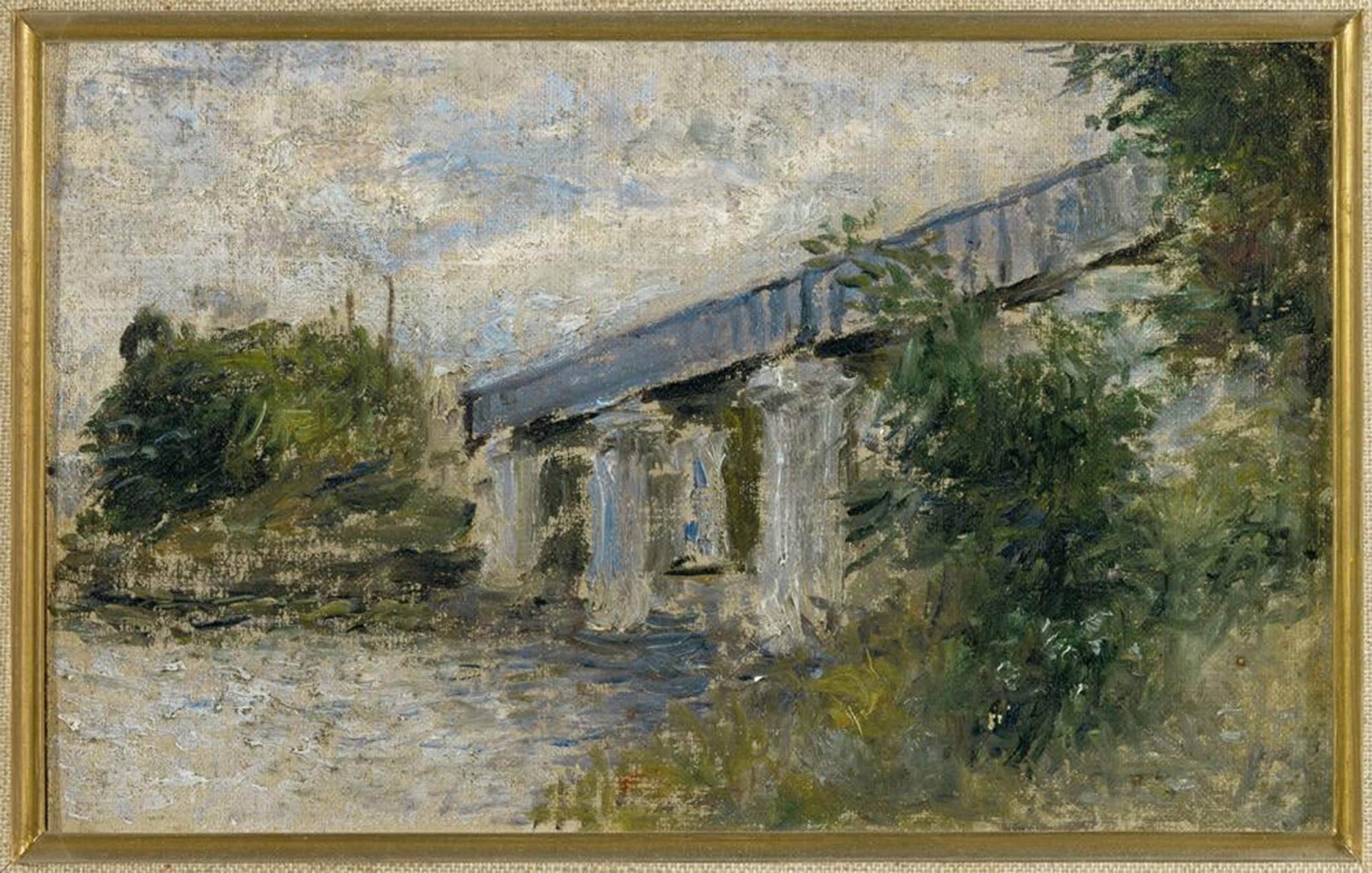 SERENDIPITP Vintage Picture Print on Canvas Wall Art Poster the Argenteuil Railway Bridge by Claude Monet Artwork Print Poster for Wall Decor 60x90cm