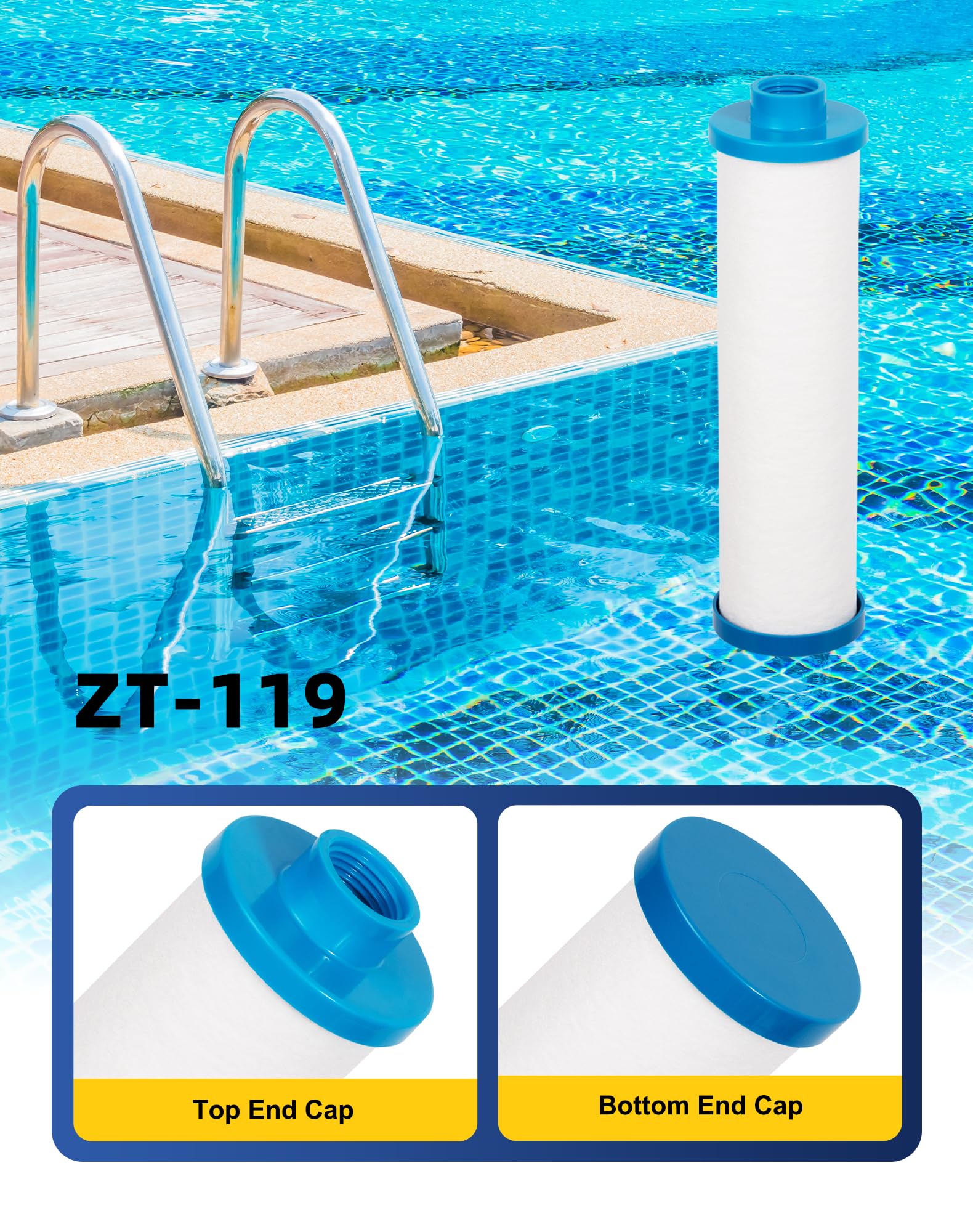 ZOTEE El cartucho de filtro de spa de bañera caliente reemplaza Filbur FC-3128 Pleatco PPS2100,Filtro de manguera ZT-119 para llenar bañera de hidromasaje