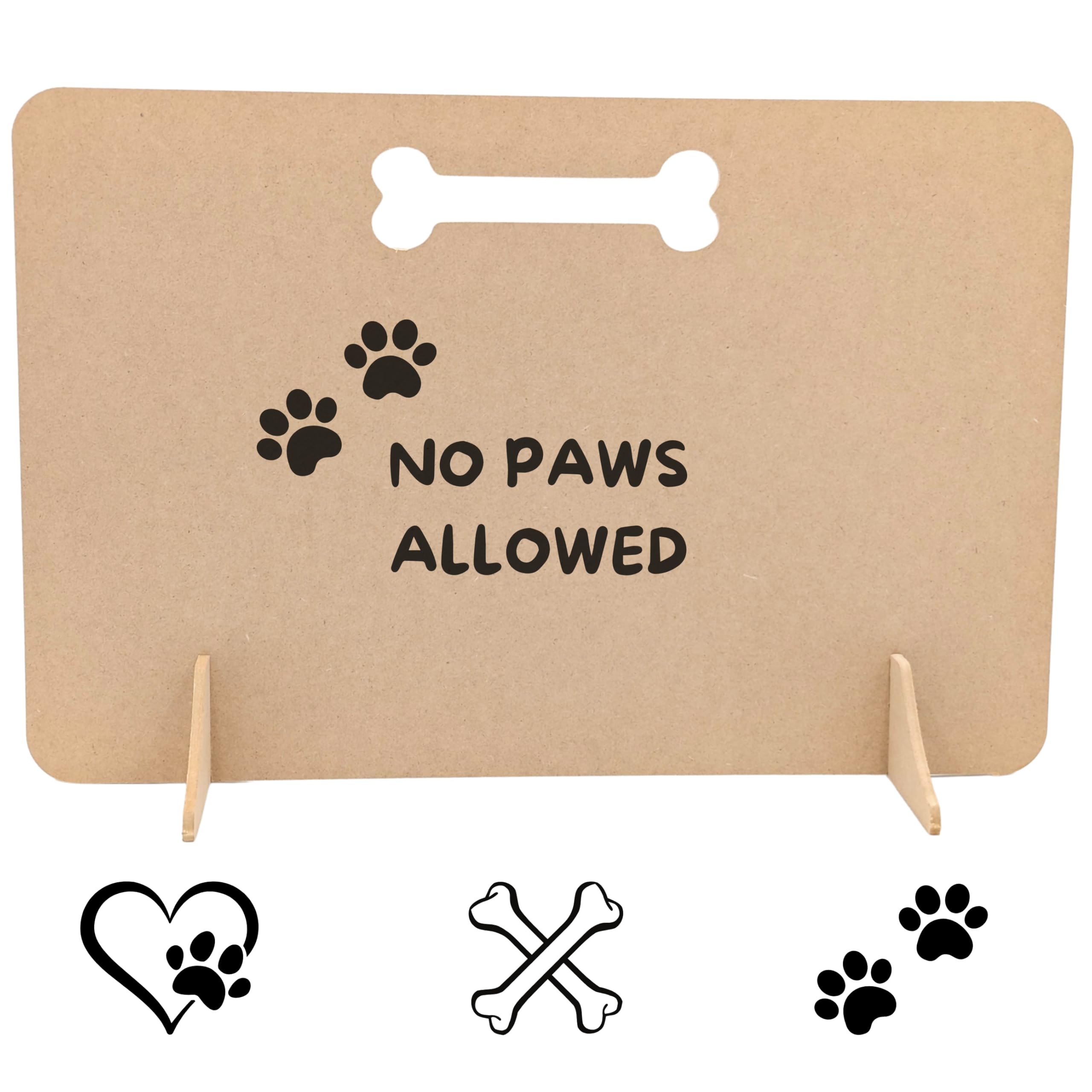 Sterzeal No Paws Allowed Wooden Pet Stopper, Dog Barrier Gate for Stairs, Doorways & More, Dog Stopper Board (40cm x 60cm (HxW))