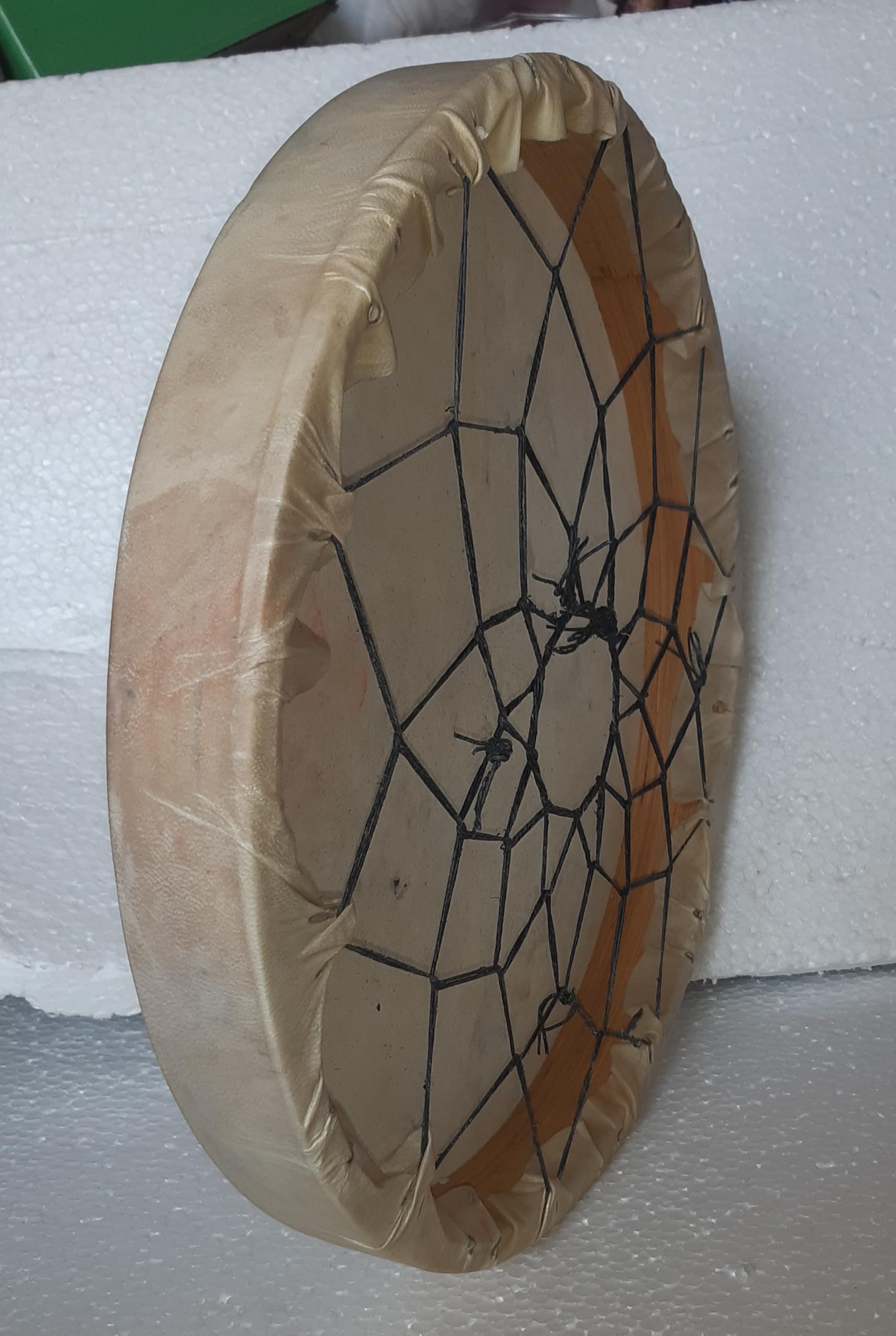 40 cm, estilo nativo americano, tambor de chamán hecho a mano, chamánico, tambor de mano de percusión, meditación de yoga, curación de medicamentos, marco de madera, celebración de eventos + batidor