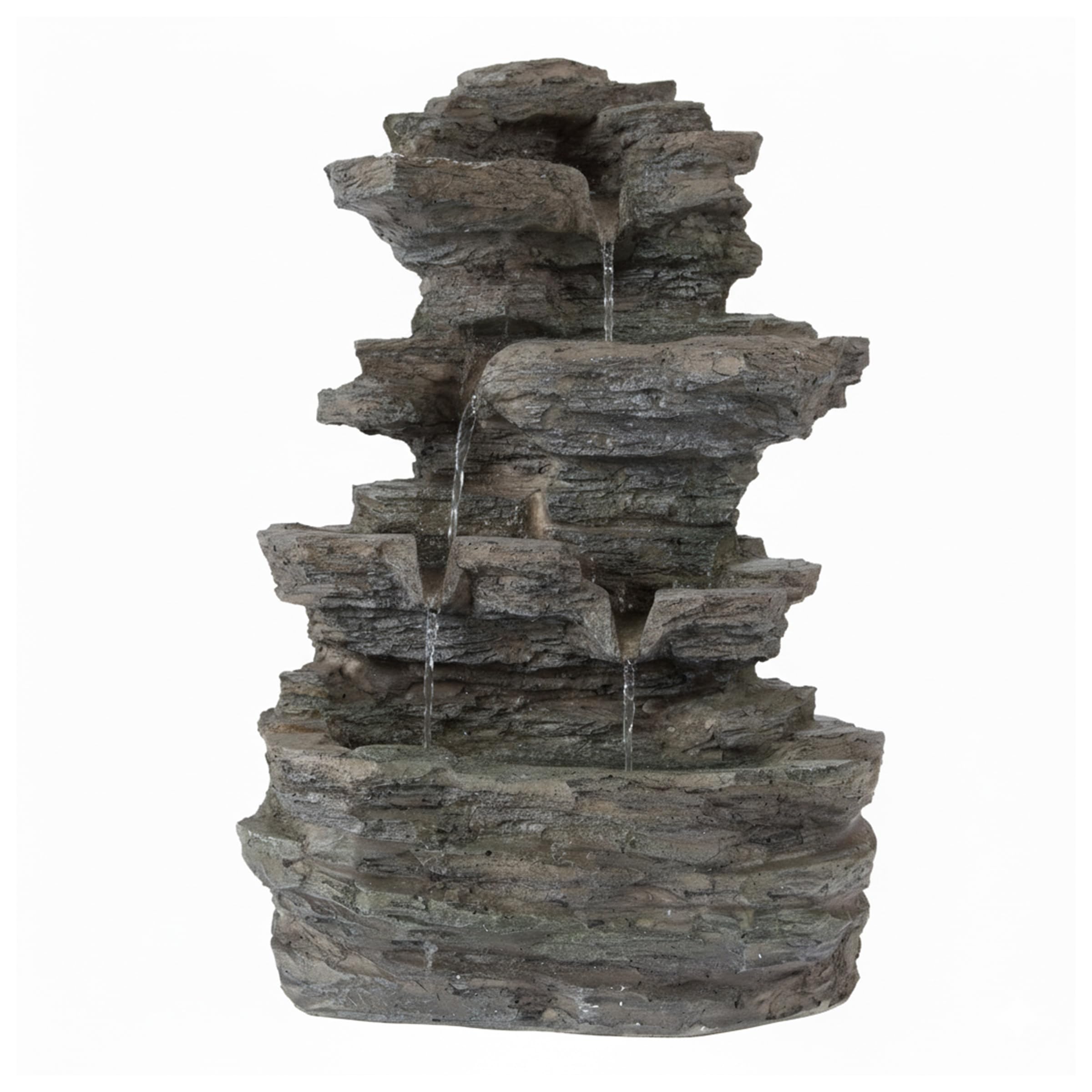 Pure Garden 4-Tier Cascading Rock Tabletop Fountain
