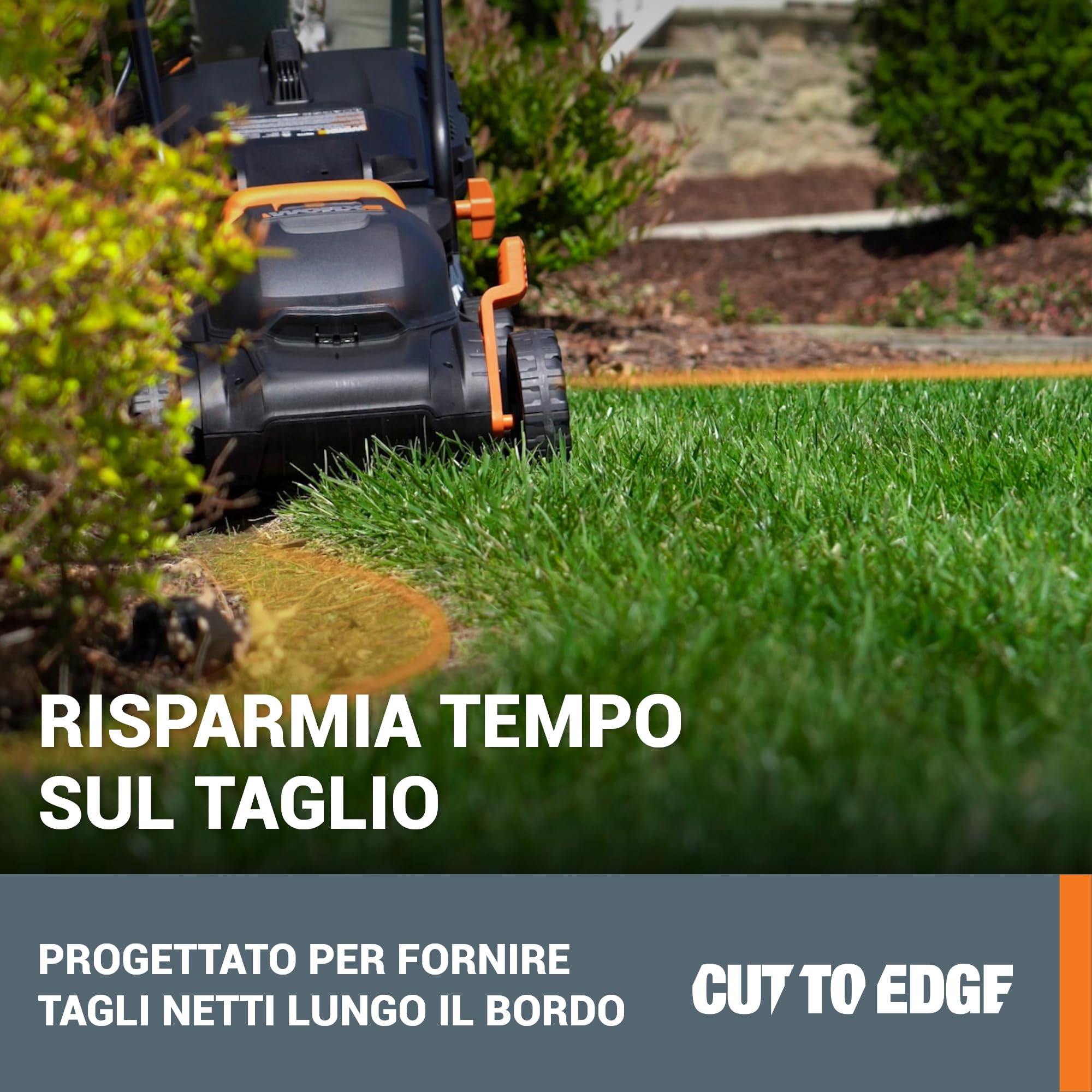 WORX WG779E Tosaerba a Batteria 40V Rasaerba Elettrico da Giardino, Diametro Taglio 34 cm, 2 Batteria da 2,5Ah