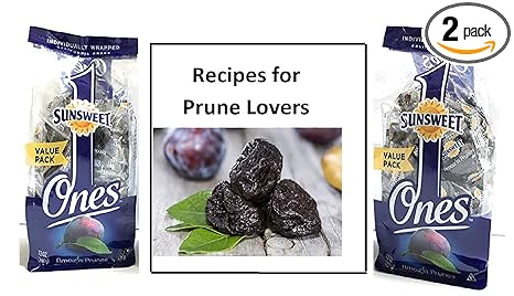 Sunsweet Ones Individual Pitted Prunes - 2 PACKS (12 oz each) of Individually Wrapped Dried Prunes PLUS Our Prune Recipe E-Book (Downloadable)