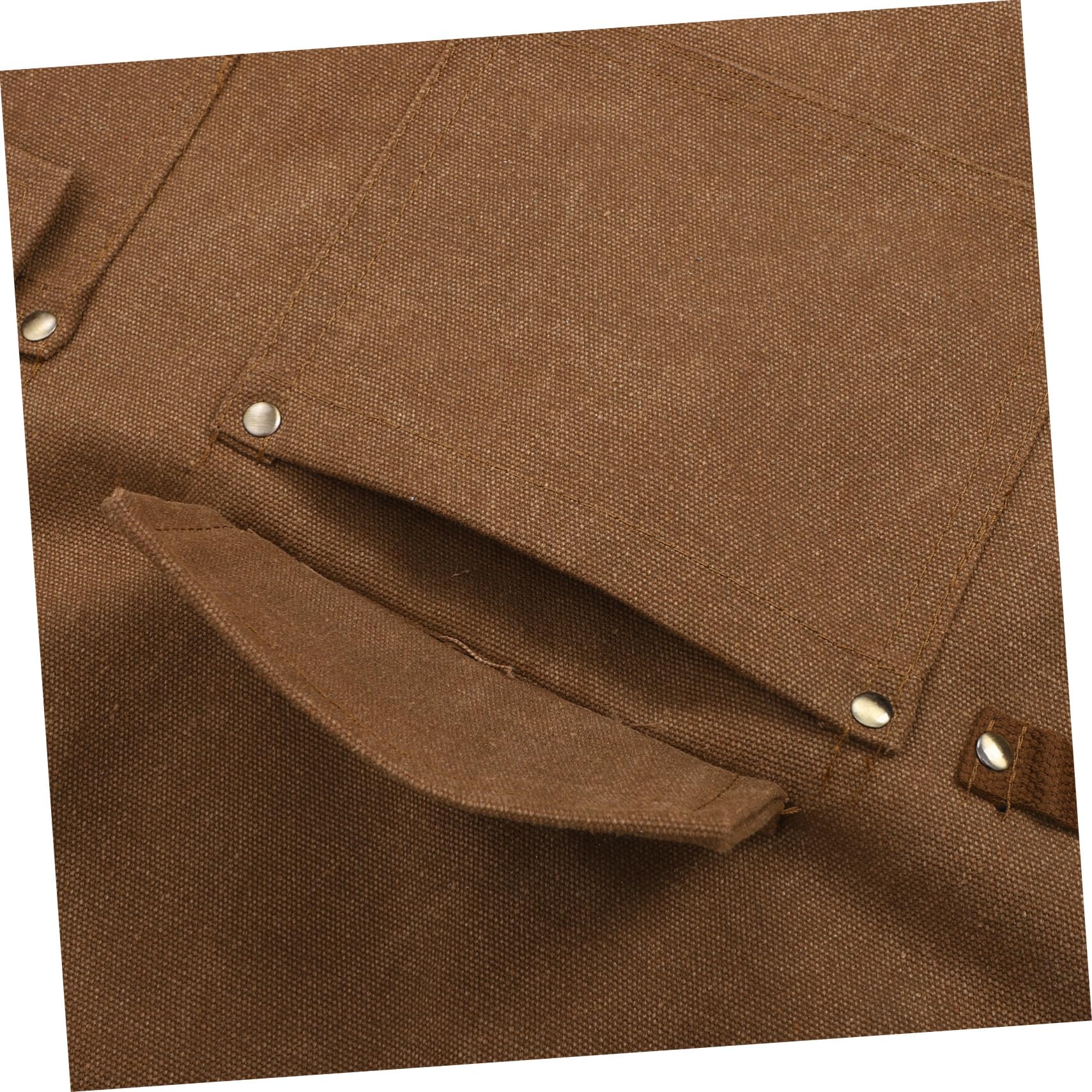 TOYANDONA Delantal De La Tienda Mono De Trabajo Peto Trabajo Delantal De Lona Con Bolsillos Para Mujer Light Brown