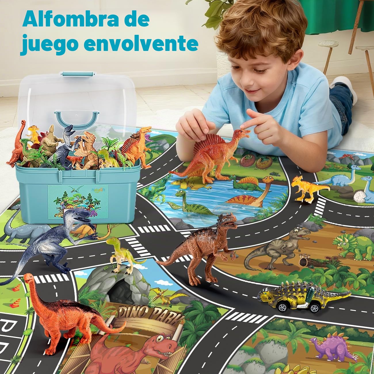 HahaGift Juguetes de dinosaurio para niños de 3, 4, 5, 6 años, juegos de dinosaurios para niños de 3, 4, 5, 6, 7 años, juego de figuras de dinosaurio para niños de 3 a 5 años, regalos para niñas de 3