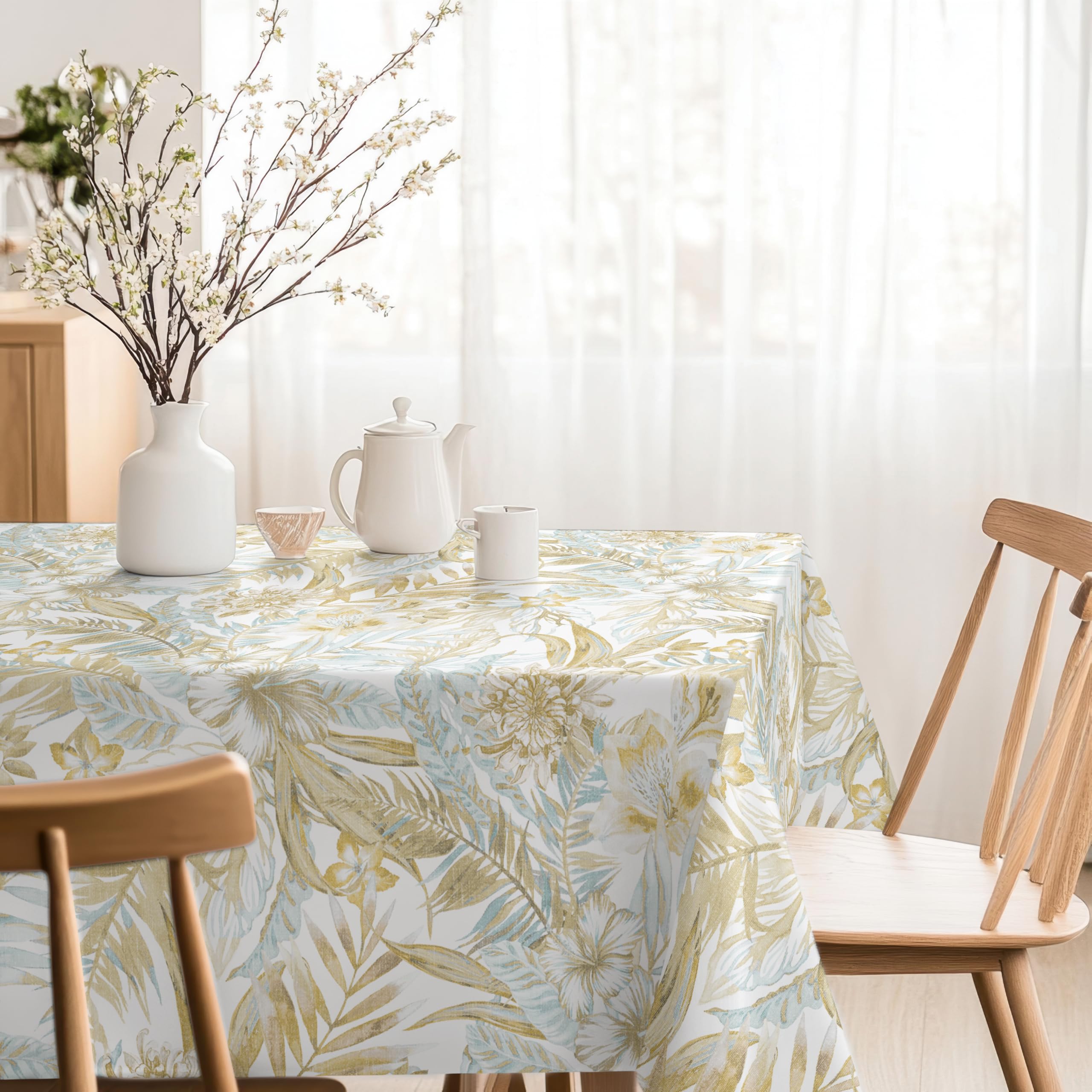Martina Home 220 x 140 cm Golden Danube Resin Coated Tablecloth