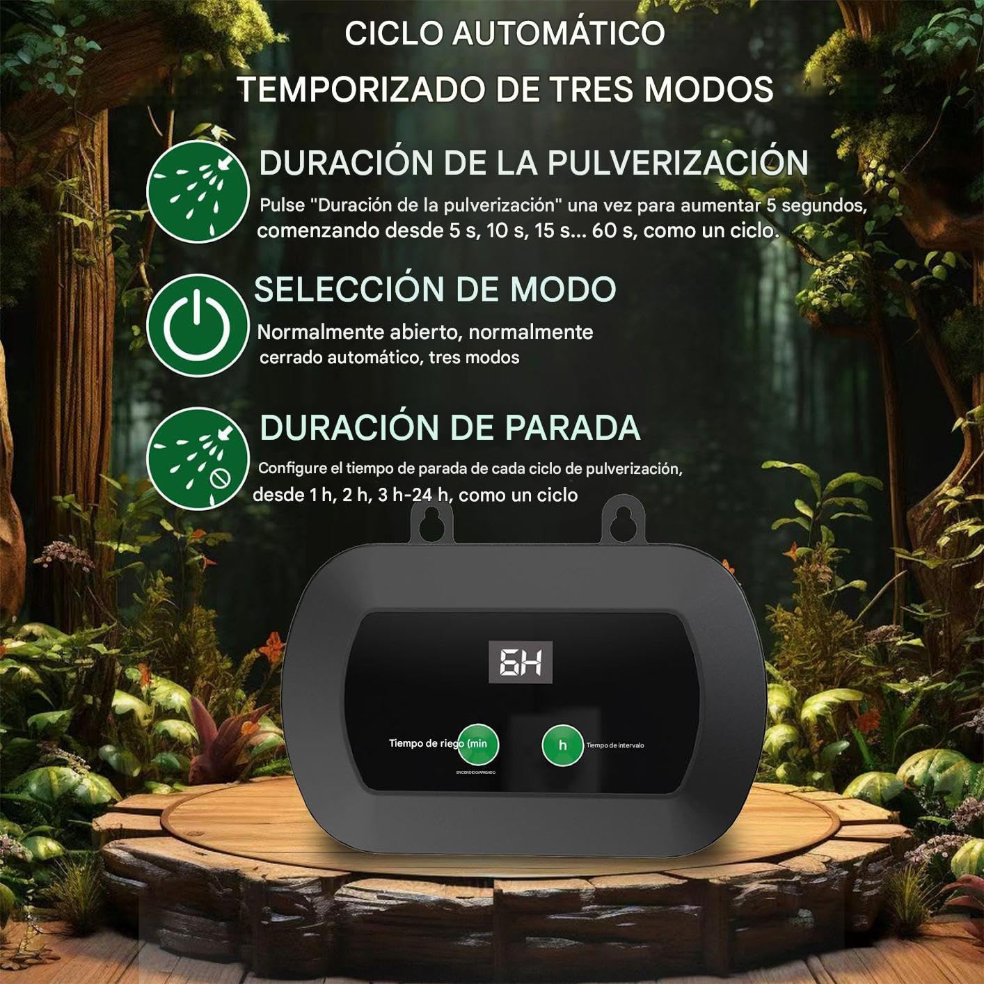Humidificador Para Terrario De Reptiles | Pulverizador Automático con Temporizador | Pequeño Humificador de Niebla con Boquilla Ajustable 360°, Portátil para Lagartos Camaleones Anfibios