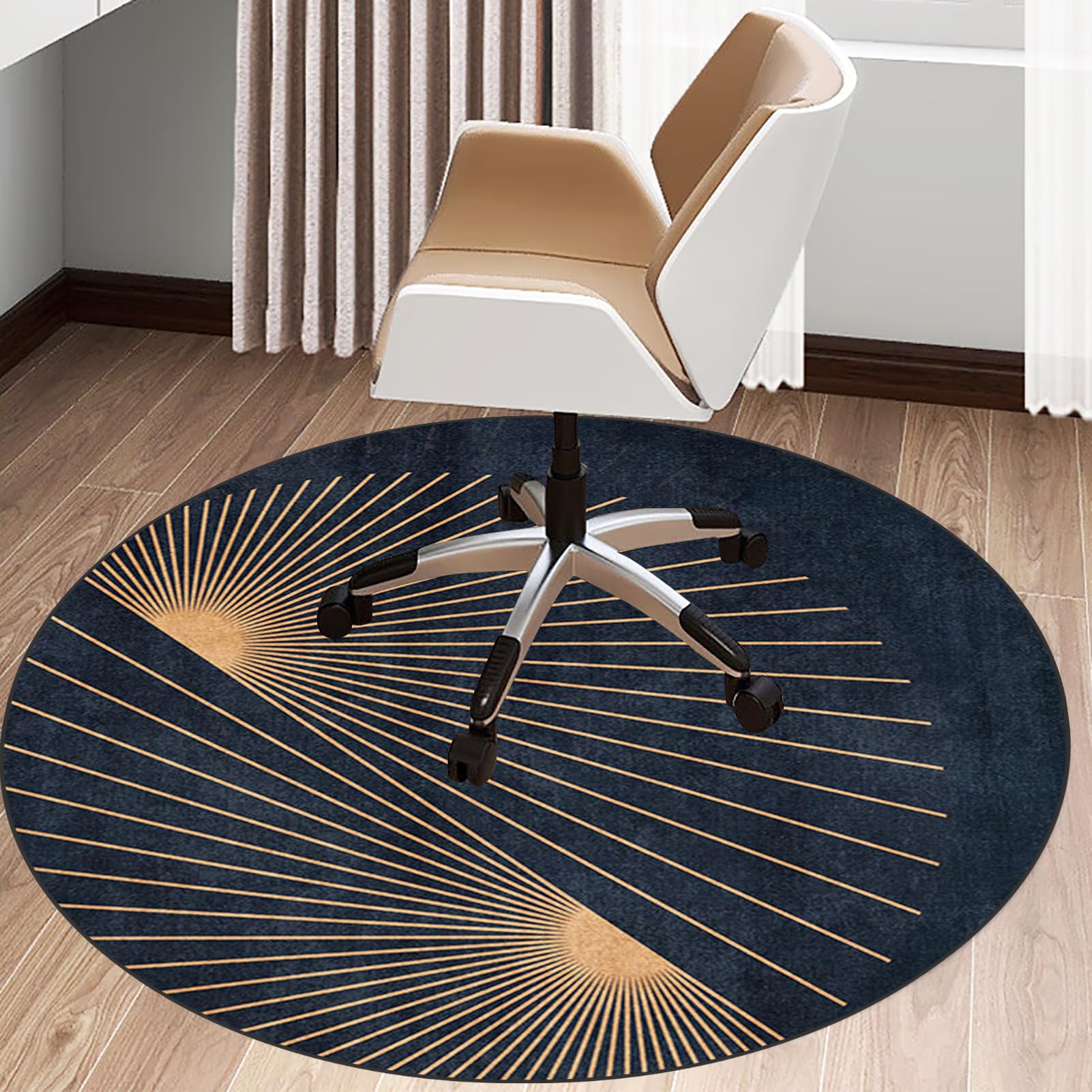 KQIEJUY Office Gaming Chair Mat for Carpet, Heavy Duty Office Chair Mats 70 cm(27.56") for Hardwood Floor, Floor Protectors for Rolling Chairs, Desk Chair Mat for Carpeted Floors, Round Protector Rug