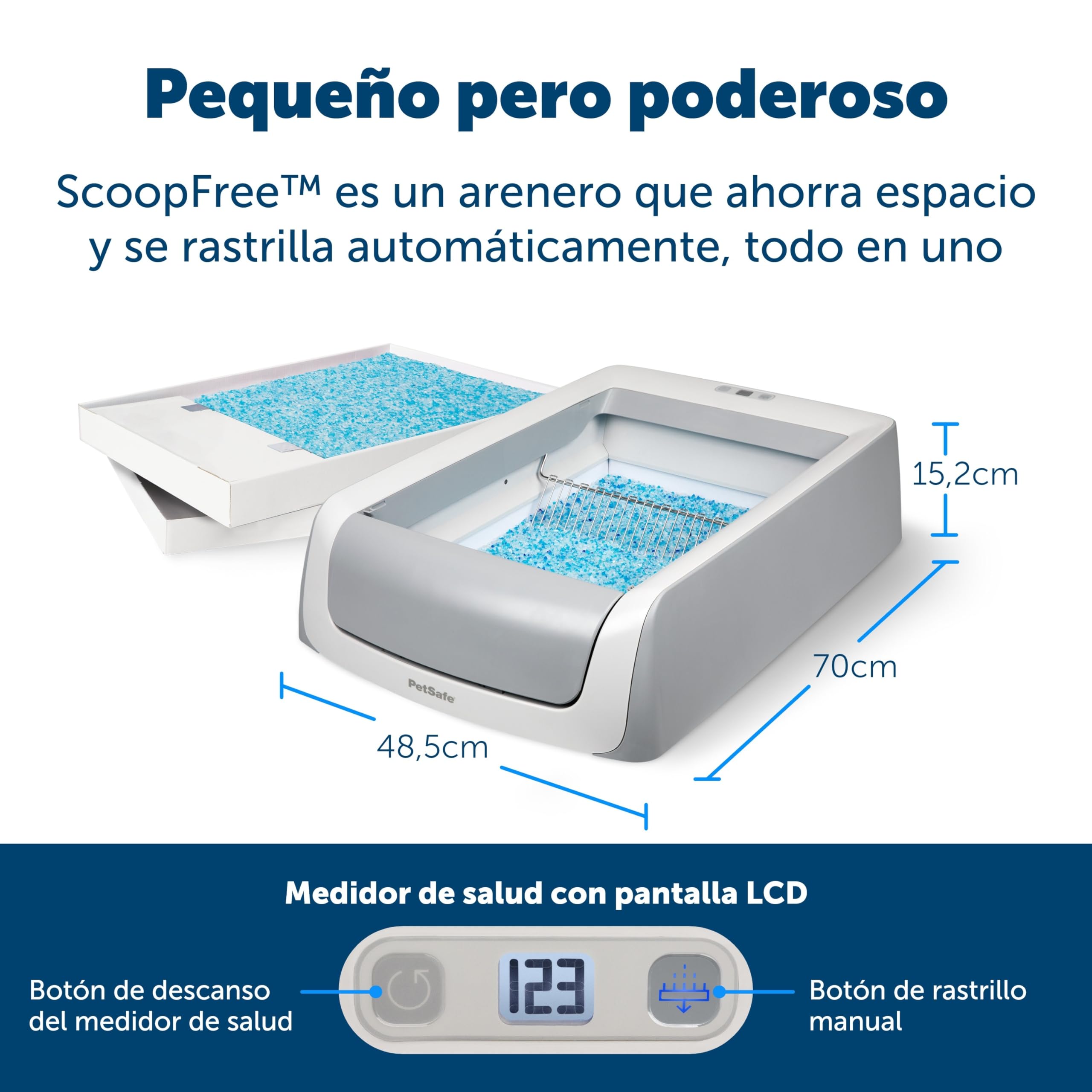 PetSafe ScoopFree Arenero Autolimpiante, Segunda Generación | Sin Necesidad de Limpiar, Control Superior de Olores, Monitorización de Salud